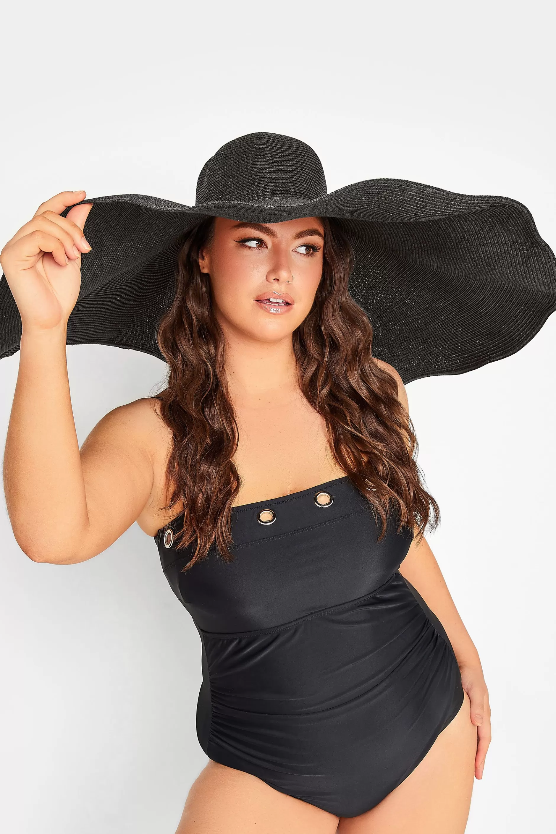 Women M&Co Hats>Yours Yours Black Oversized Brim Straw Hat