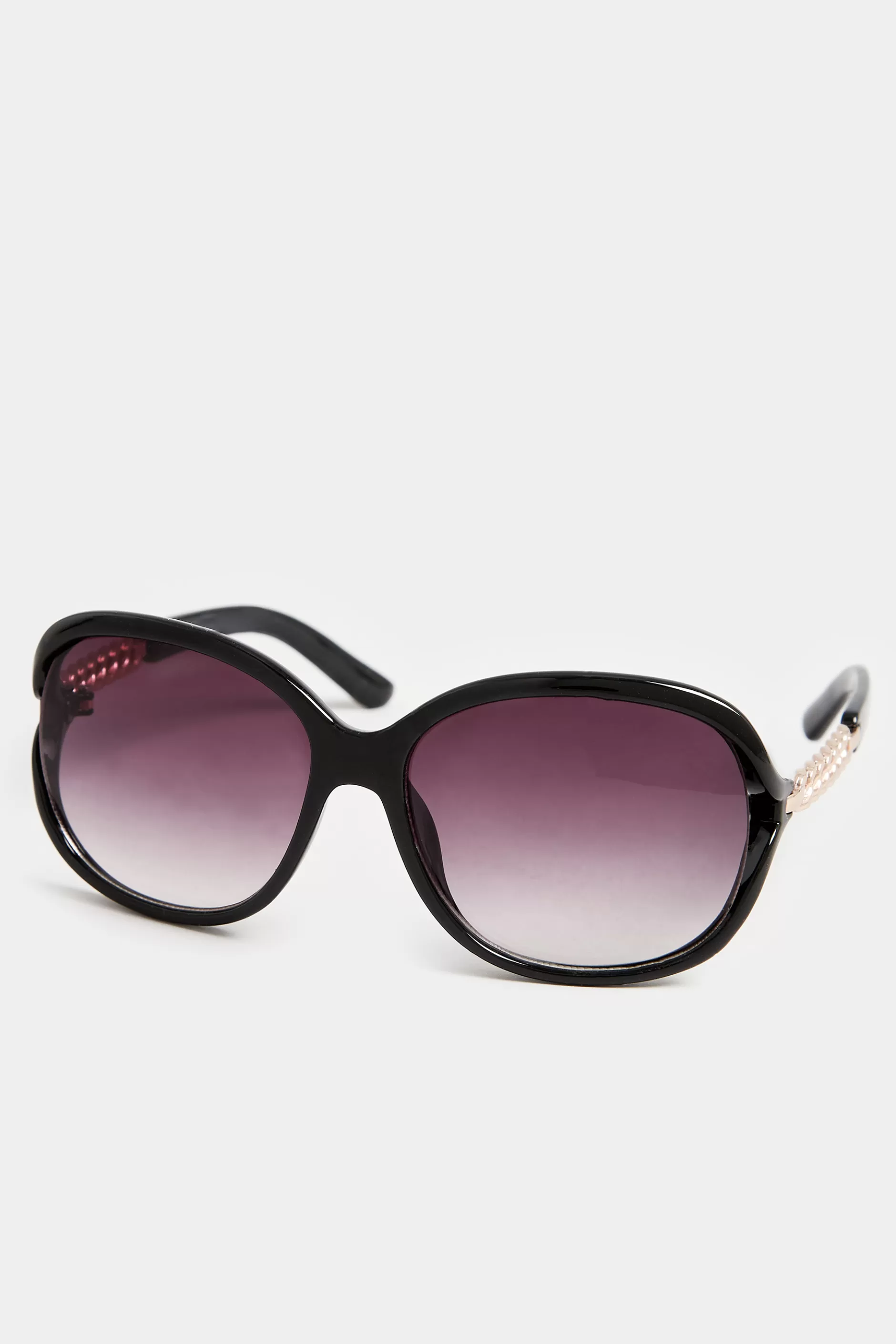 Women M&Co Sunglasses>Yours Yours Black Oversized Chain Detail Sunglasses