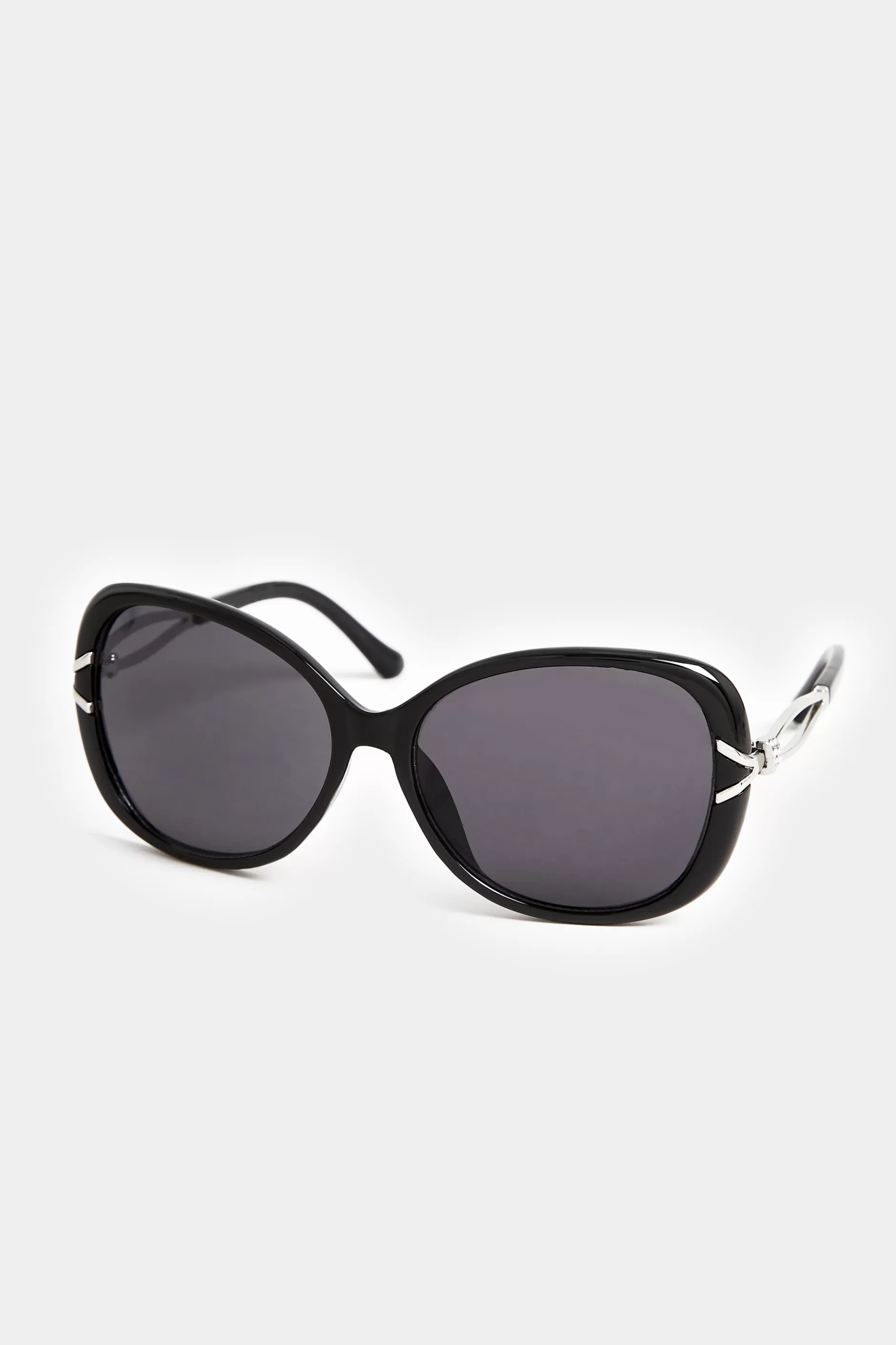 Women M&Co Sunglasses>Yours Yours Black Oversized Diamante Knot Sunglasses