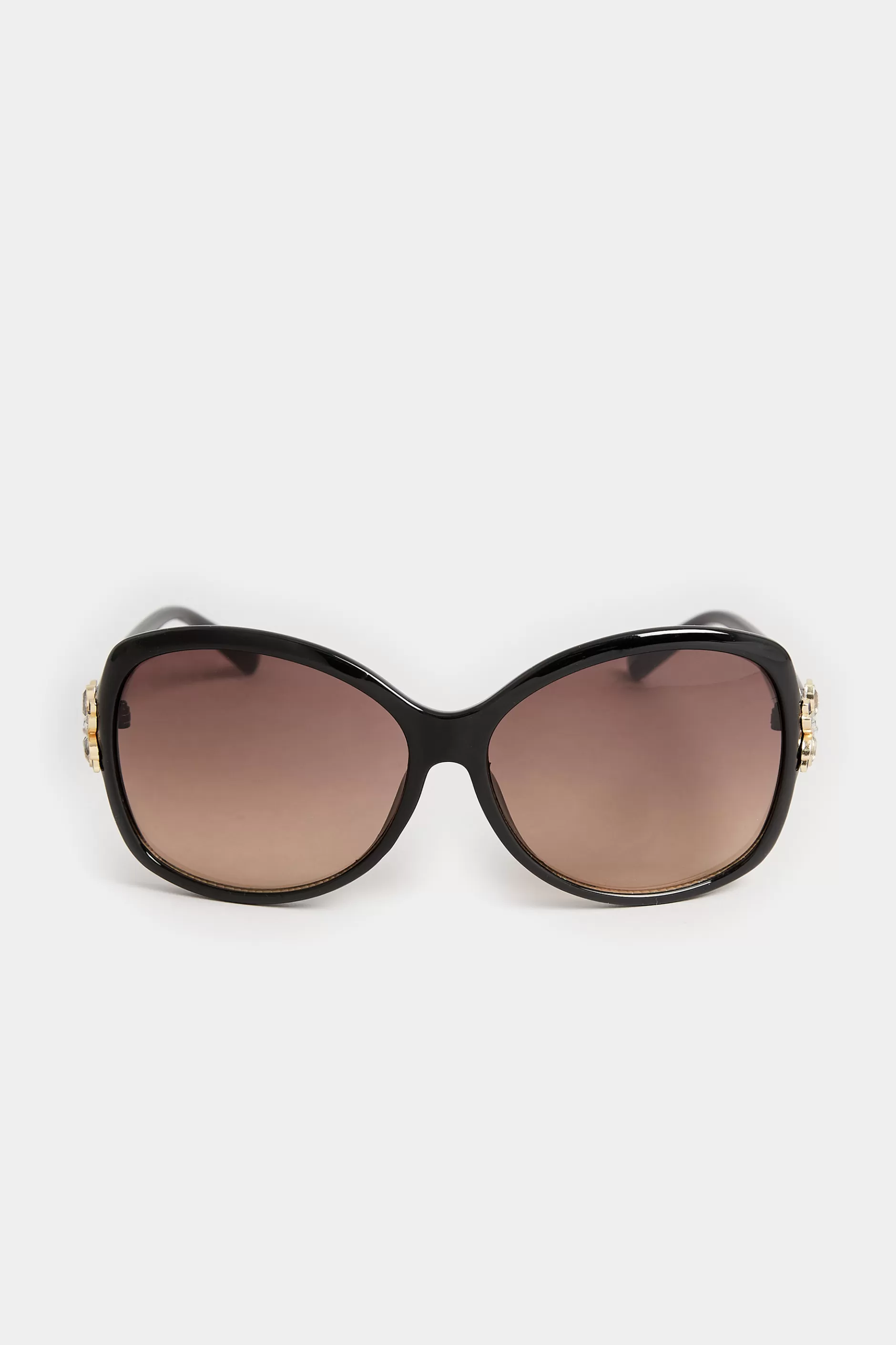 Women M&Co Sunglasses>Yours Yours Black Oversized Floral Detail Sunglasses