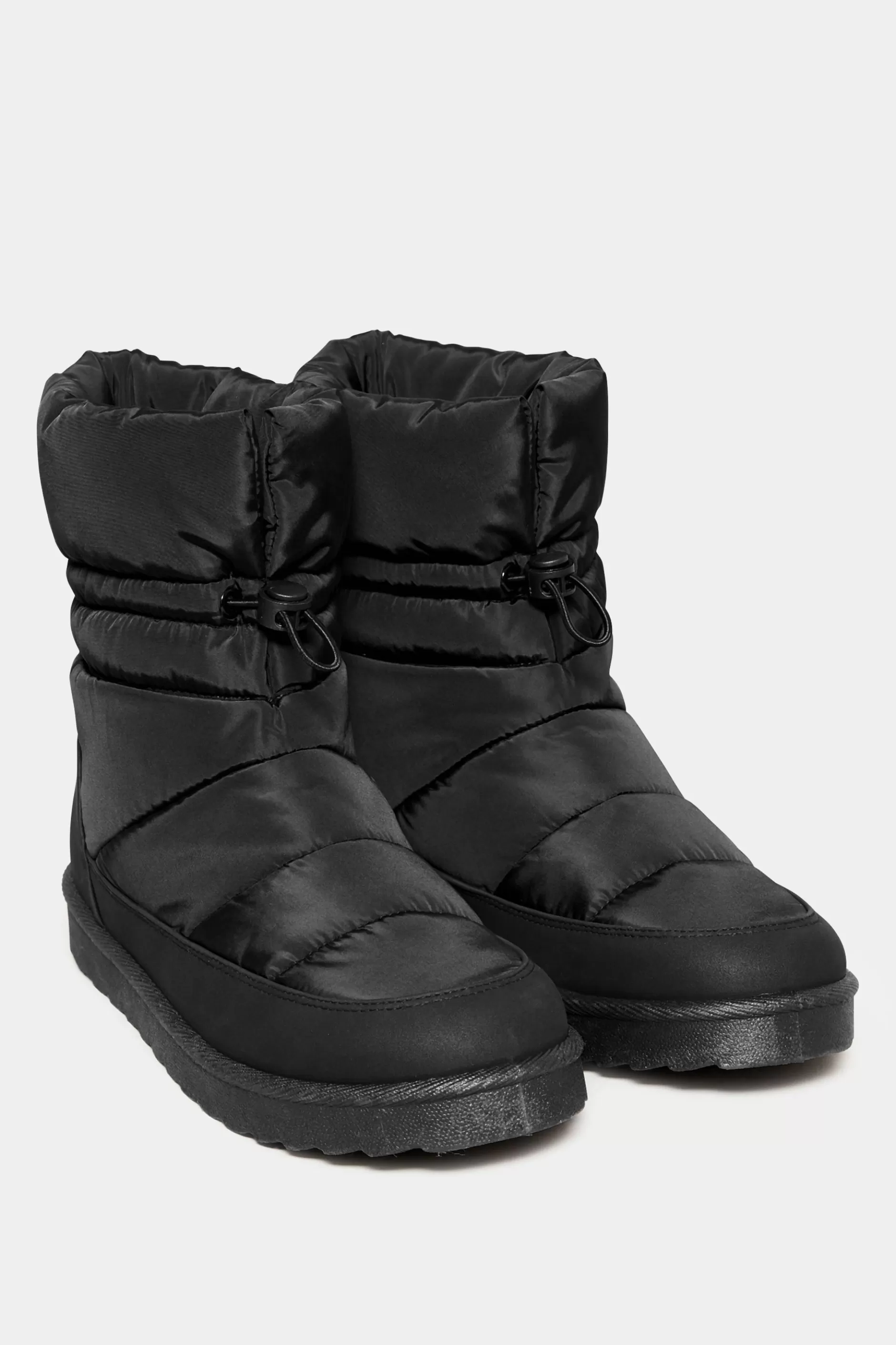 Women M&Co Boots>Yours Yours Black Padded Snow Boots In Extra Wide Eee Fit