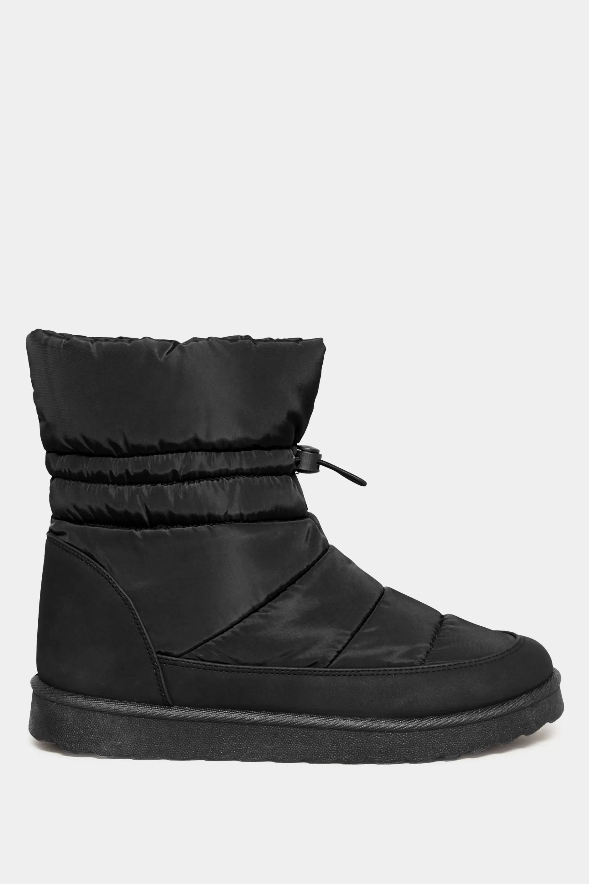 Women M&Co Boots>Yours Yours Black Padded Snow Boots In Extra Wide Eee Fit