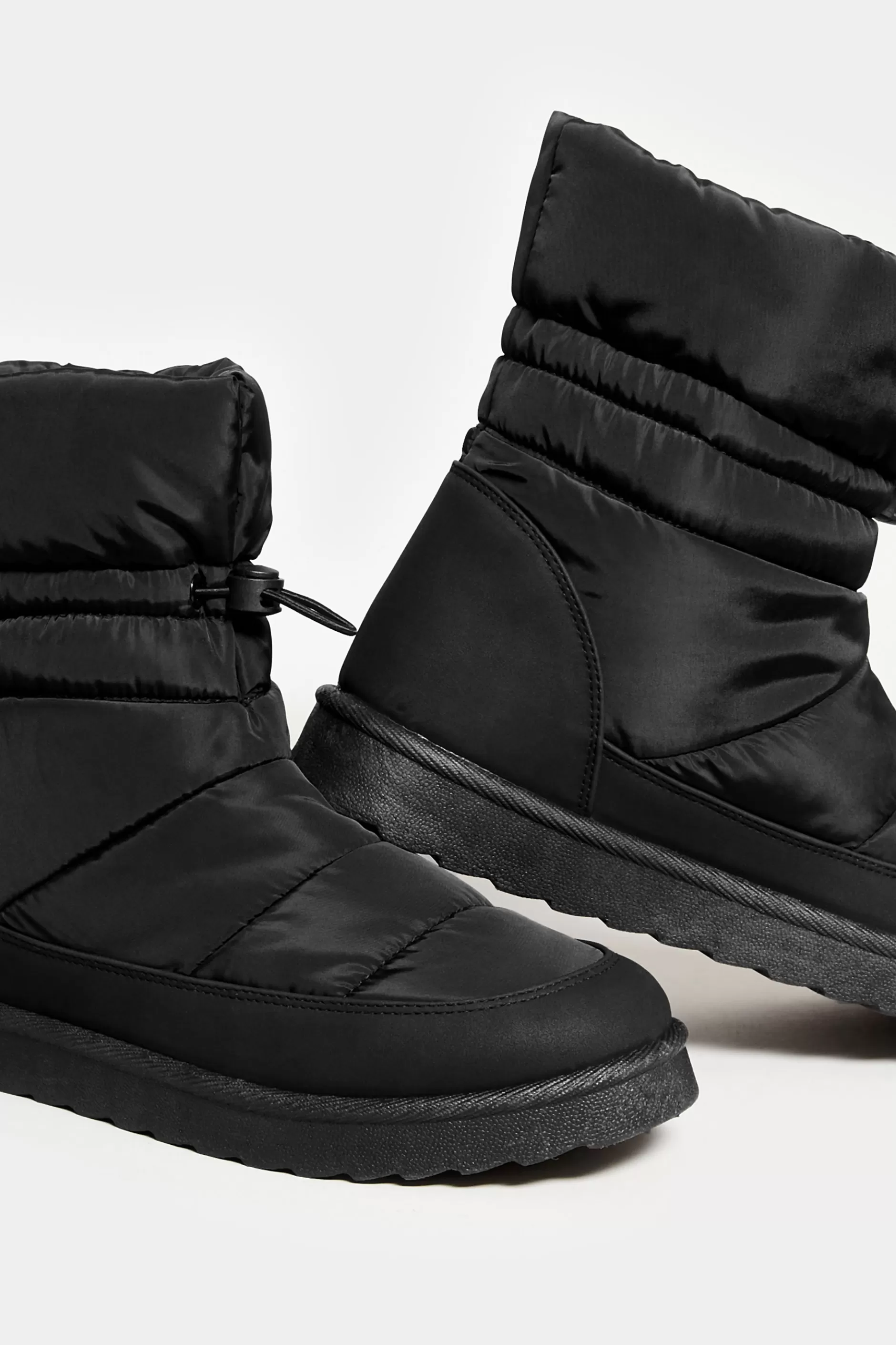 Women M&Co Boots>Yours Yours Black Padded Snow Boots In Extra Wide Eee Fit
