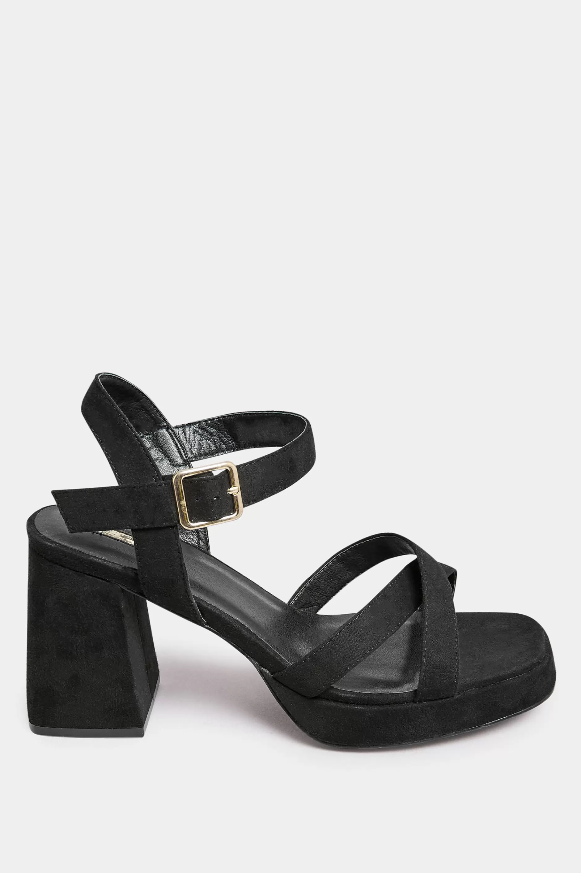 Women M&Co Heels>Yours Yours Black Platform Sandal Heels In Wide E Fit & Extra Wide Eee Fit
