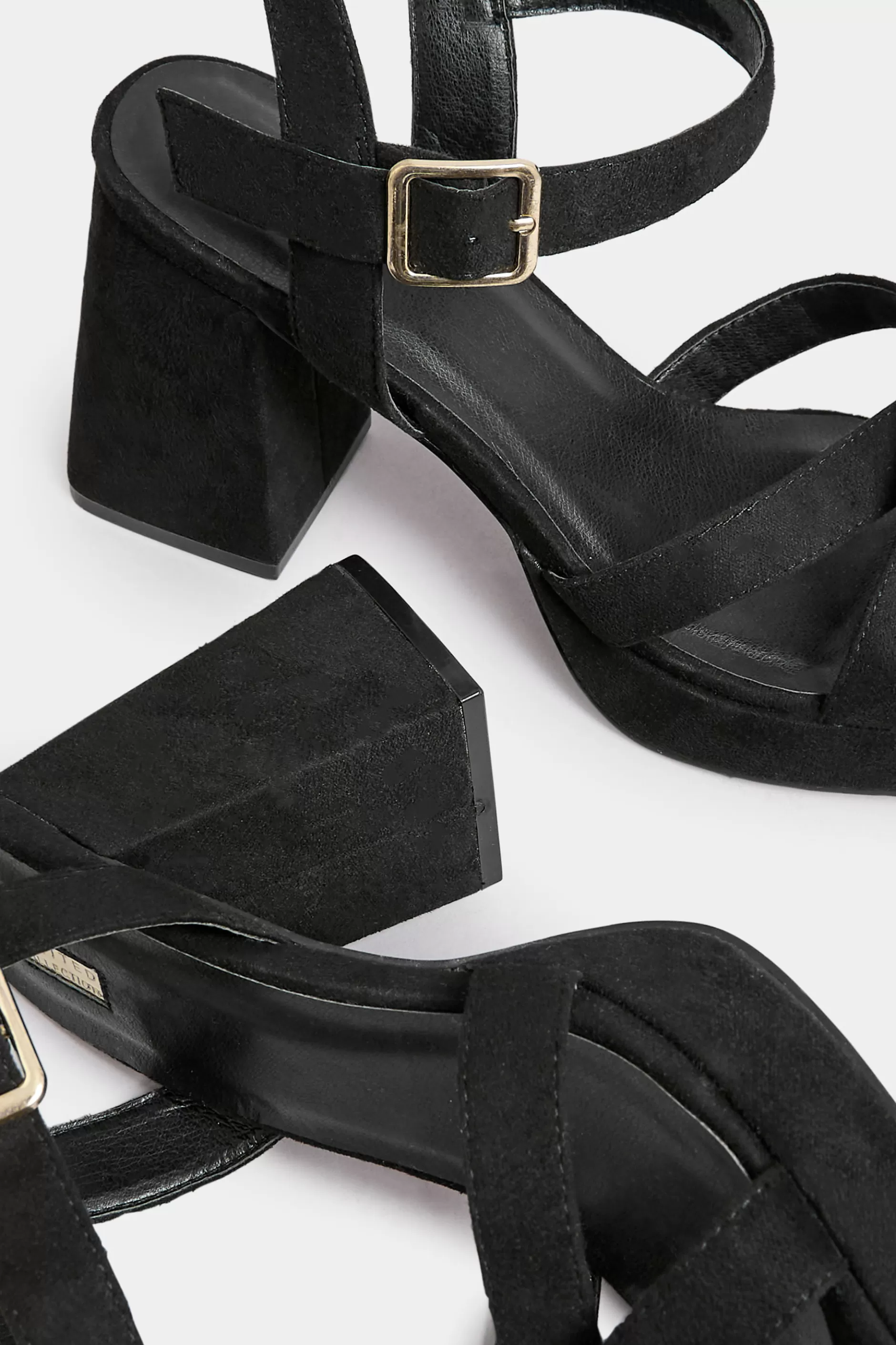 Women M&Co Heels>Yours Yours Black Platform Sandal Heels In Wide E Fit & Extra Wide Eee Fit