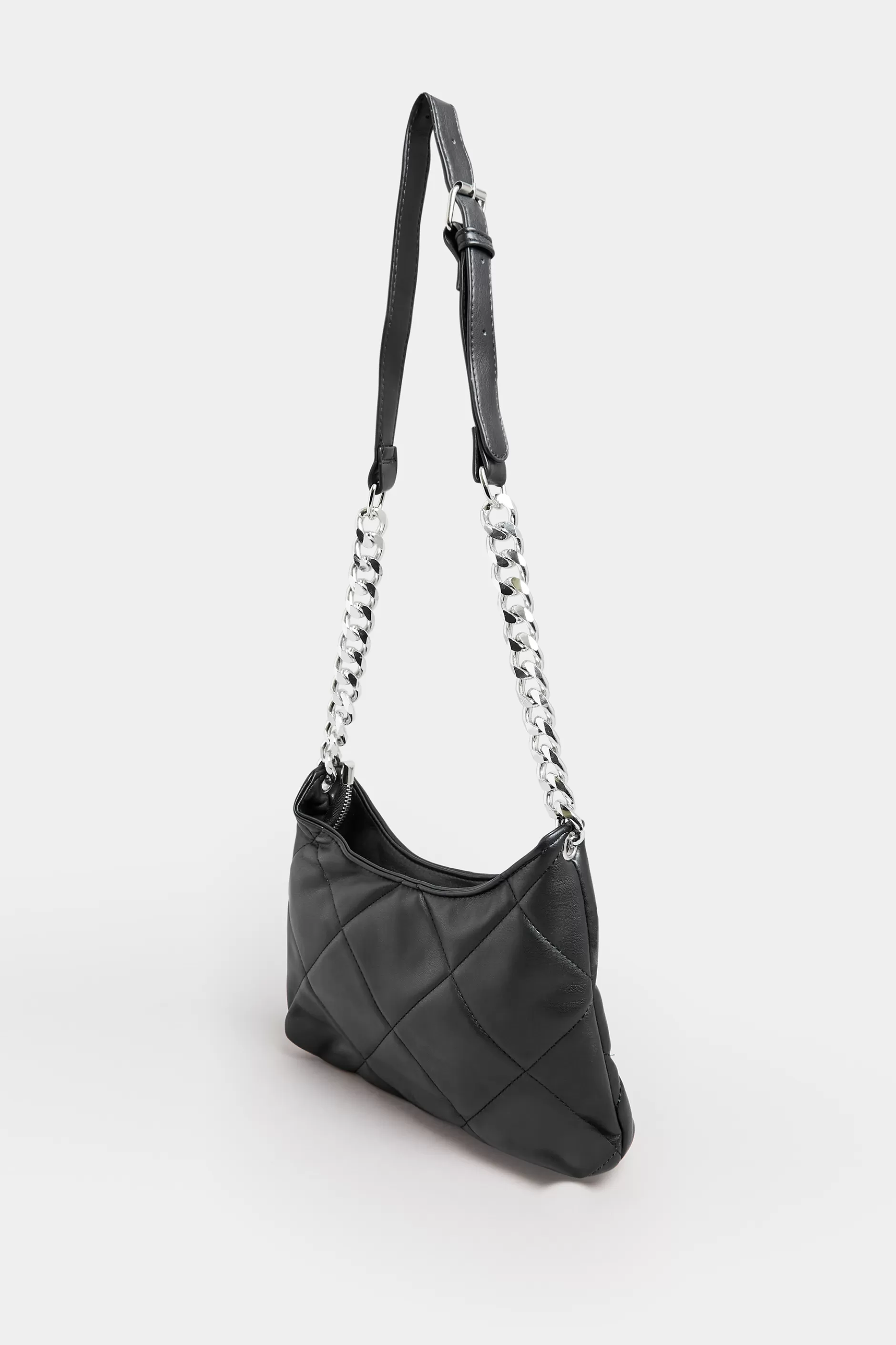 Women M&Co Bags>Yours Yours Black Quilted Chain Strap Shoulder Bag