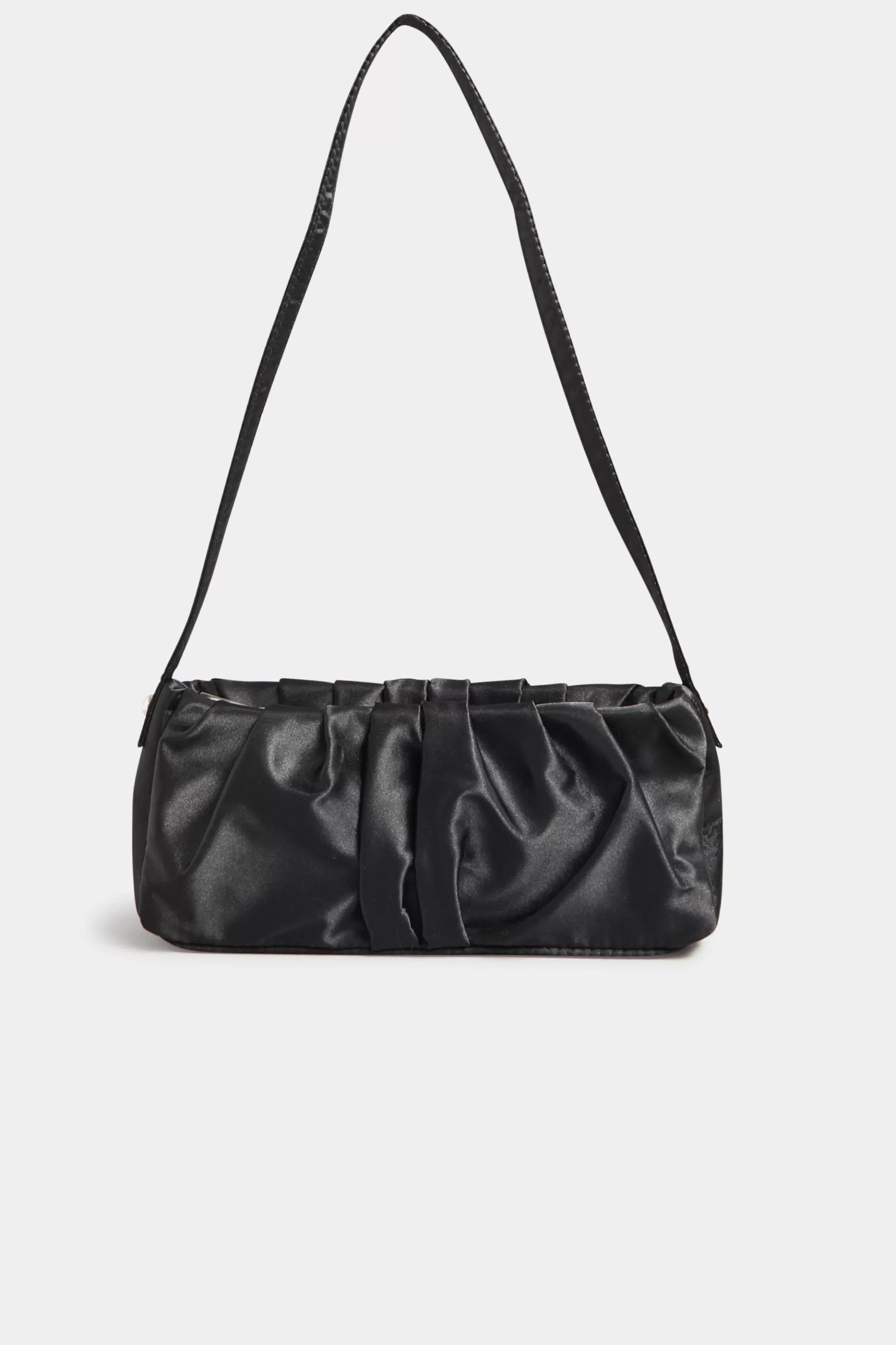 Women M&Co Bags>Yours Yours Black Satin Ruched Shoulder Bag