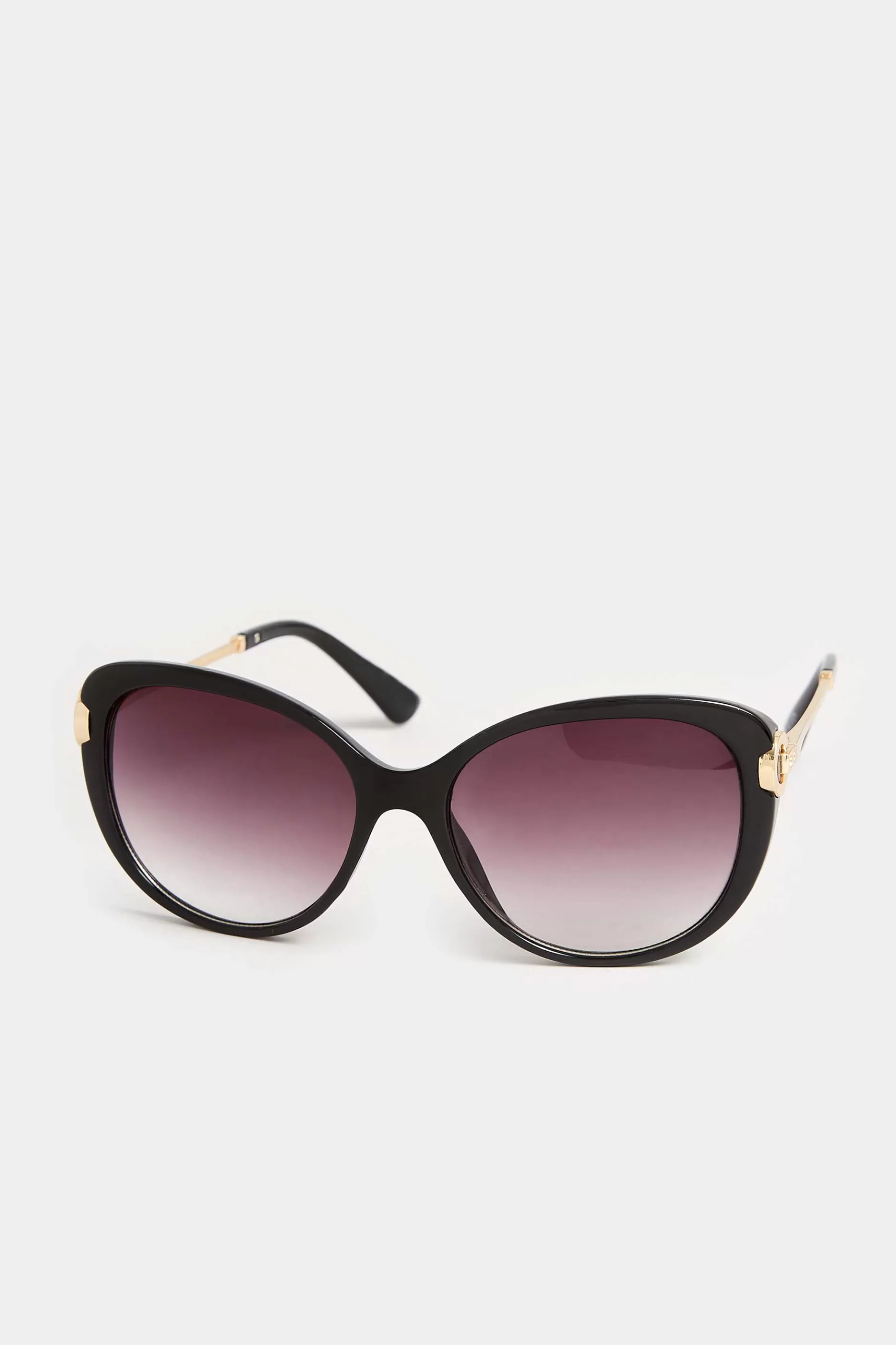 Women M&Co Sunglasses>Yours Yours Black Soft Cat Eye Circle Arm Sunglasses