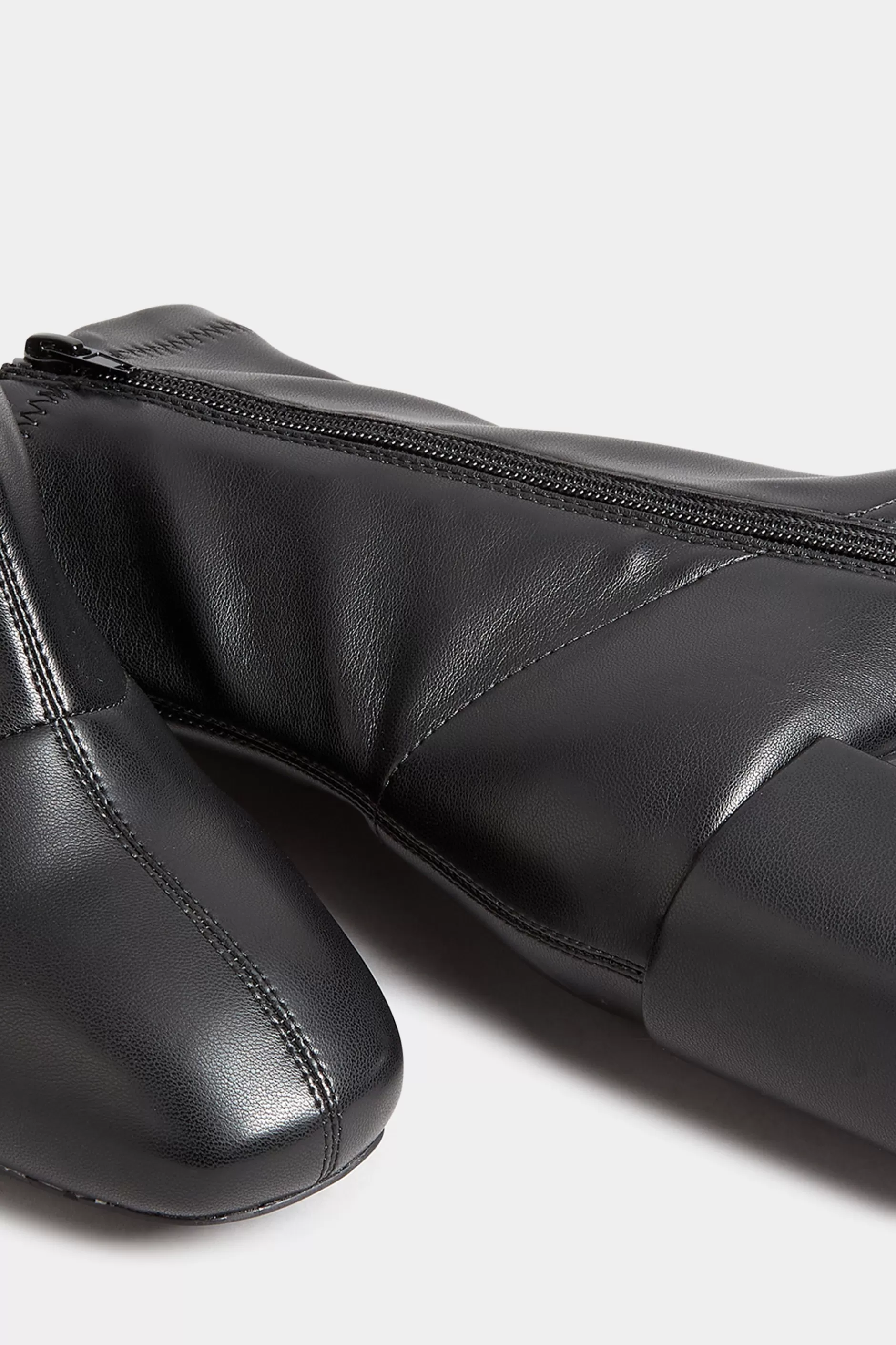 Women M&Co Boots>Yours Yours Black Square Toe Heeled Boots In Wide E Fit & Extra Wide Eee Fit