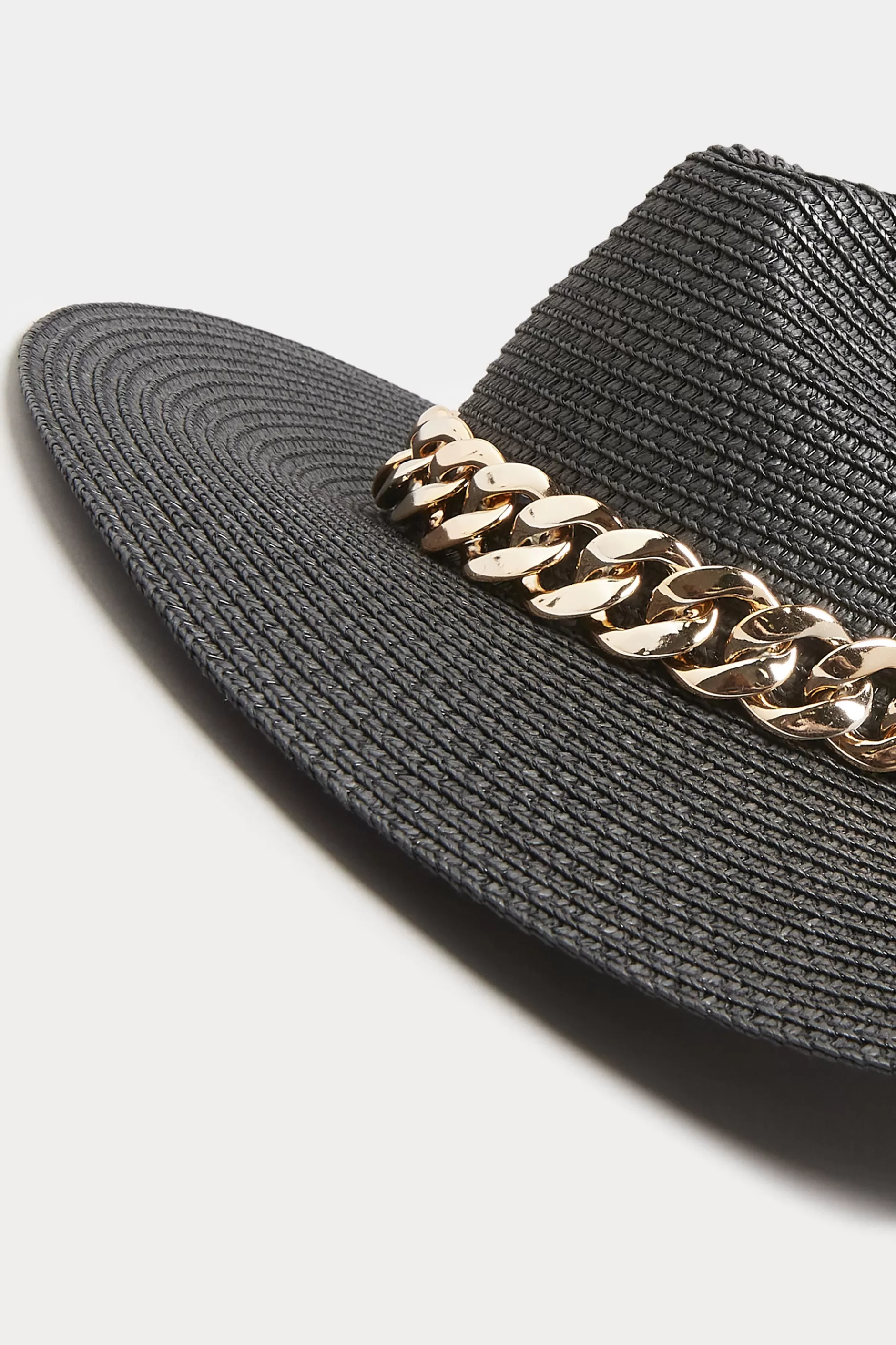 Women M&Co Hats>Yours Yours Black Straw Chain Fedora Hat