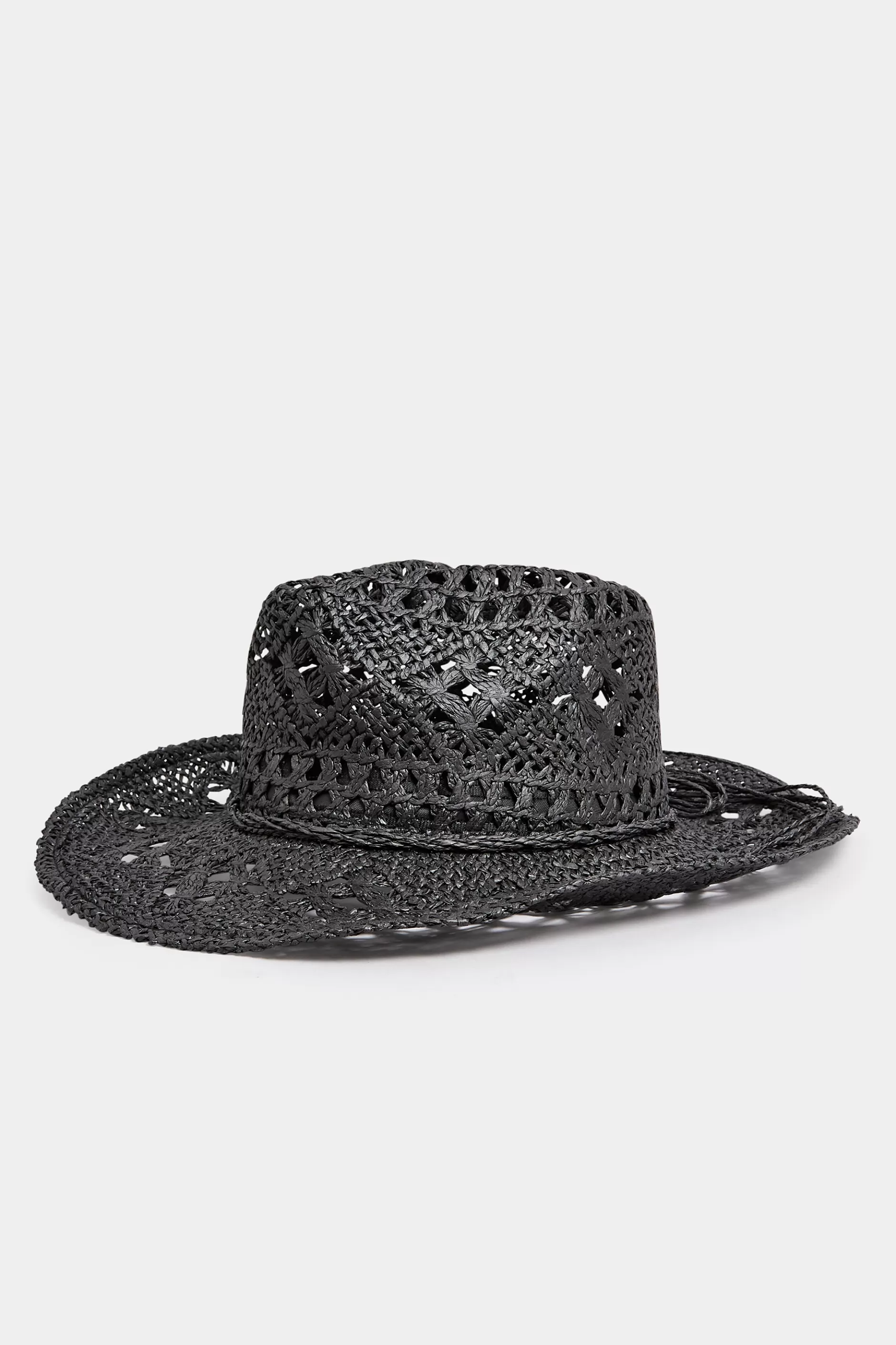 Women M&Co Hats>Yours Yours Black Straw Cut Out Cowboy Hat