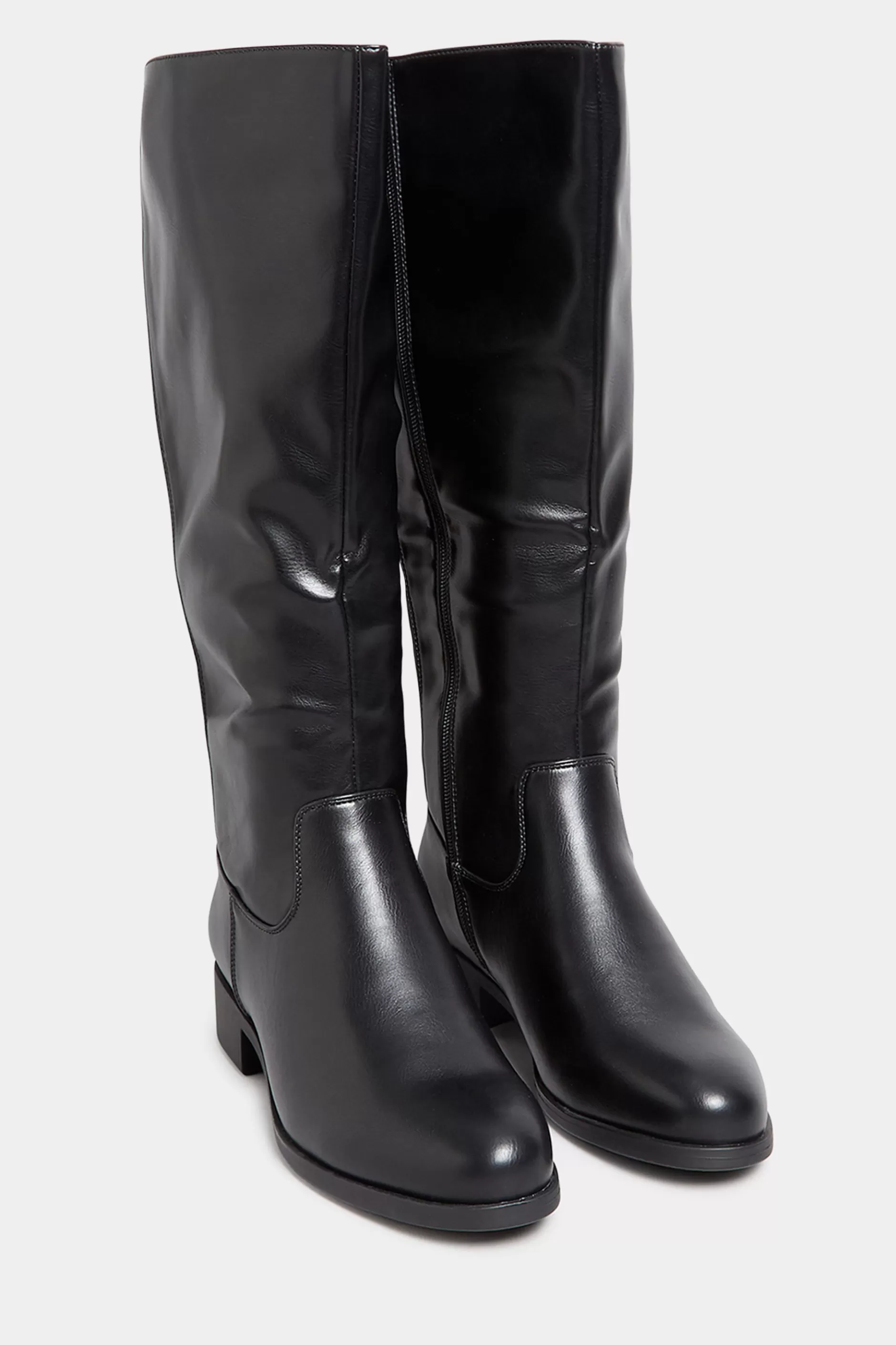 Women M&Co Boots>Yours Yours Black Stretch Knee High Boots In Wide E Fit & Extra Wide Eee Fit