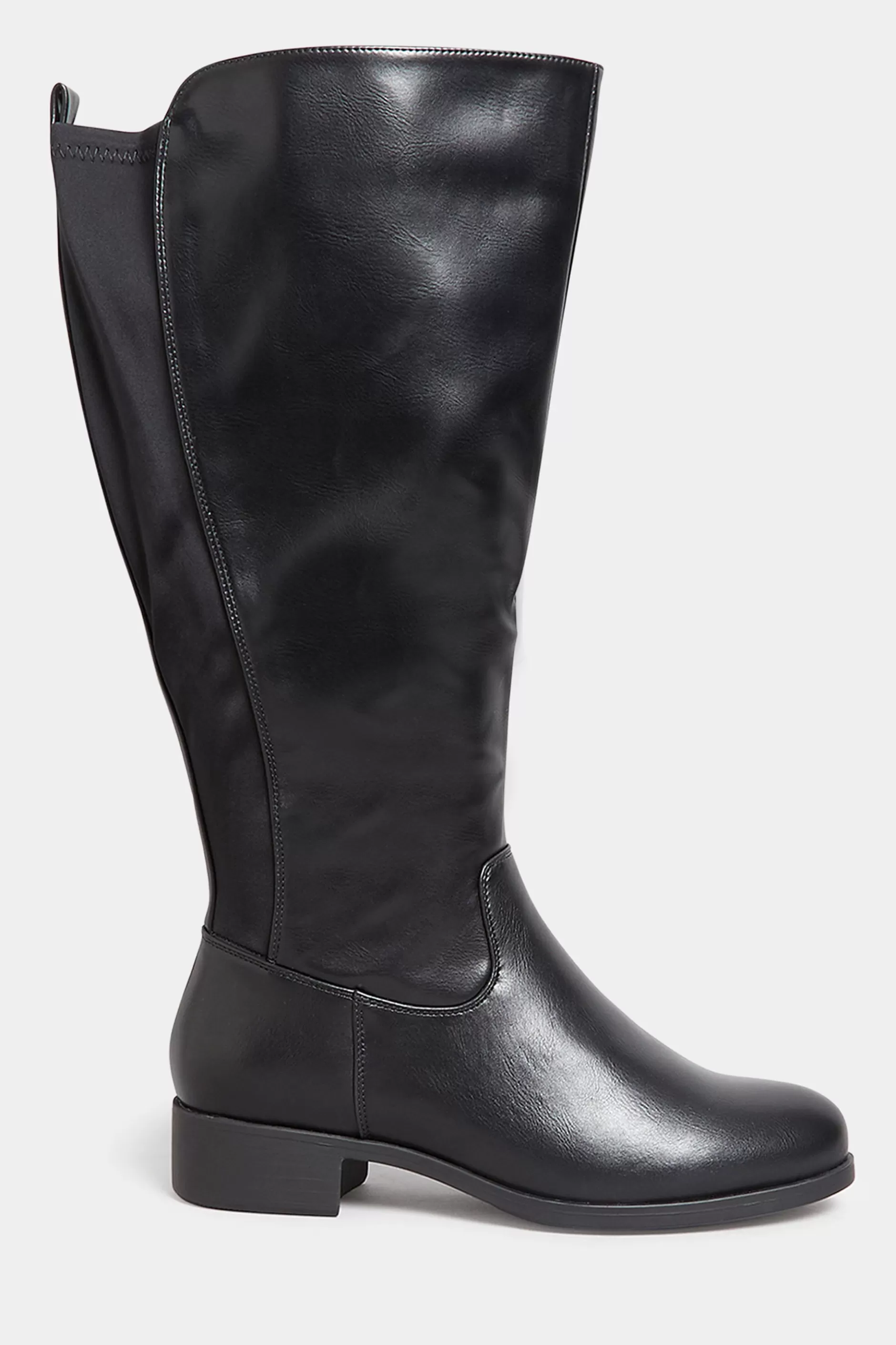 Women M&Co Boots>Yours Yours Black Stretch Knee High Boots In Wide E Fit & Extra Wide Eee Fit