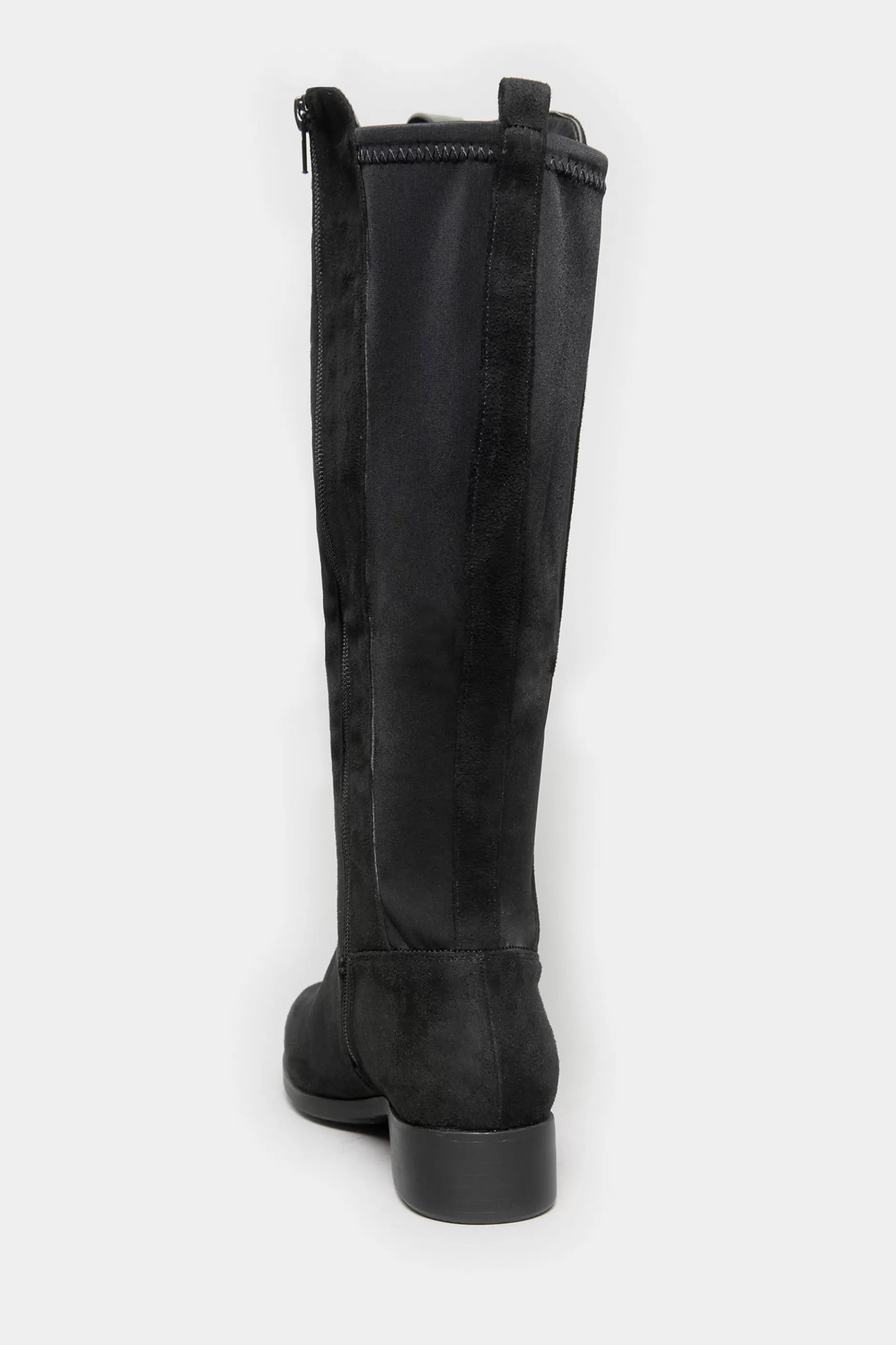 Women M&Co Flat Shoes>Yours Yours Black Stretch Knee High Boots In Wide E Fit & Extra Wide Eee Fit