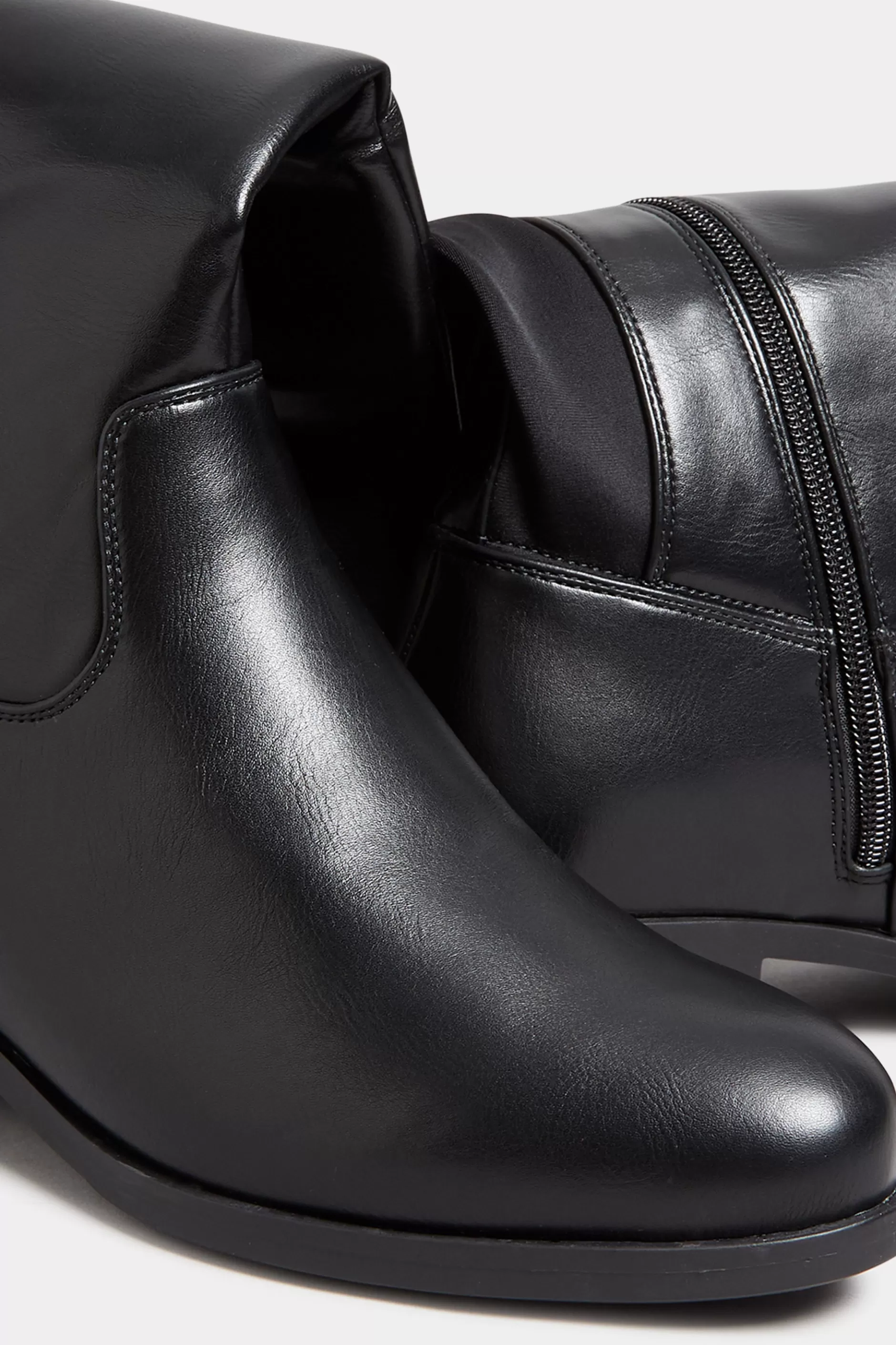 Women M&Co Boots>Yours Yours Black Stretch Knee High Boots In Wide E Fit & Extra Wide Eee Fit