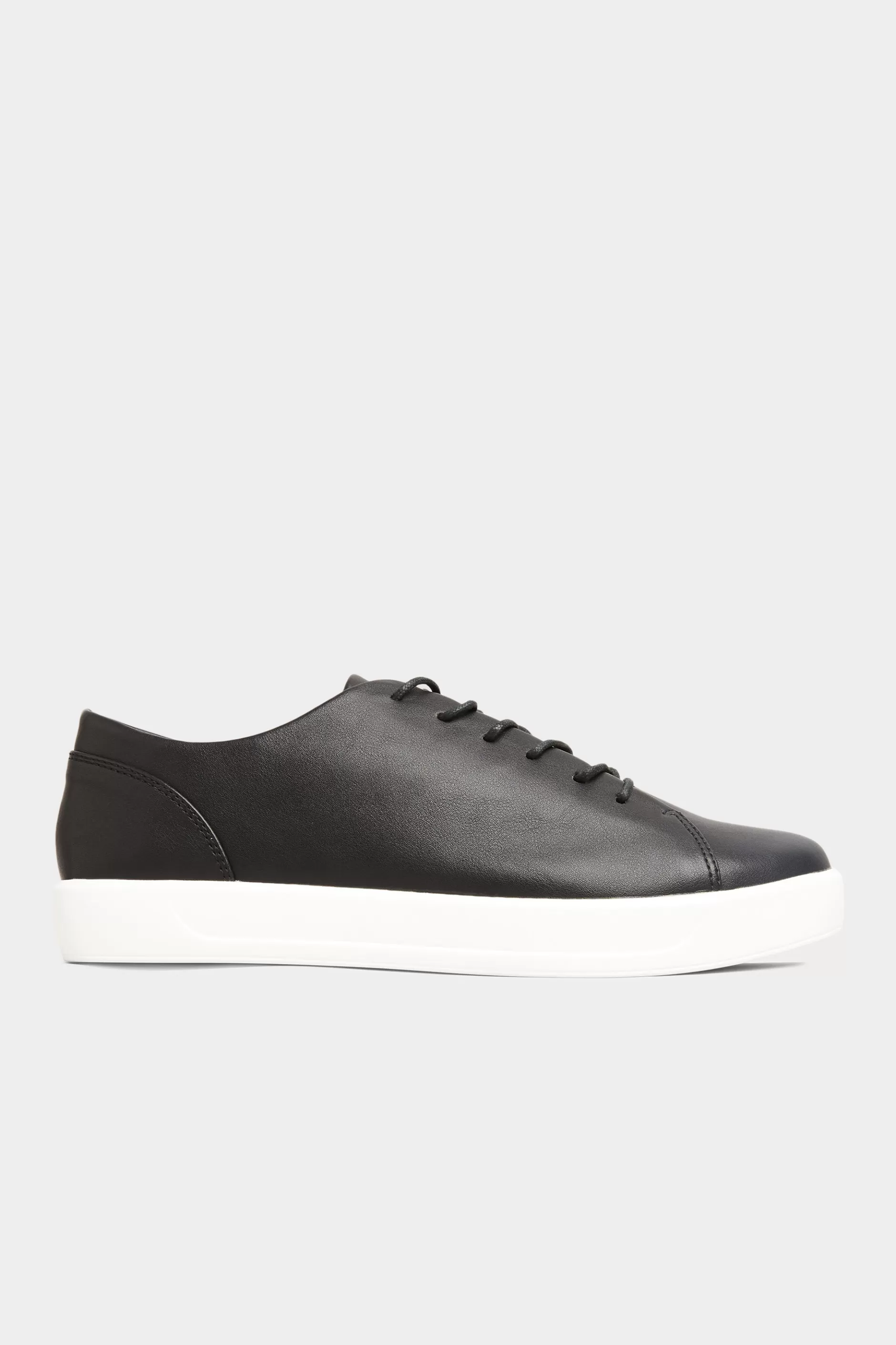 Women M&Co Flat Shoes>Yours Yours Black Vegan Leather Basic Trainers In Extra Wide Eee Fit