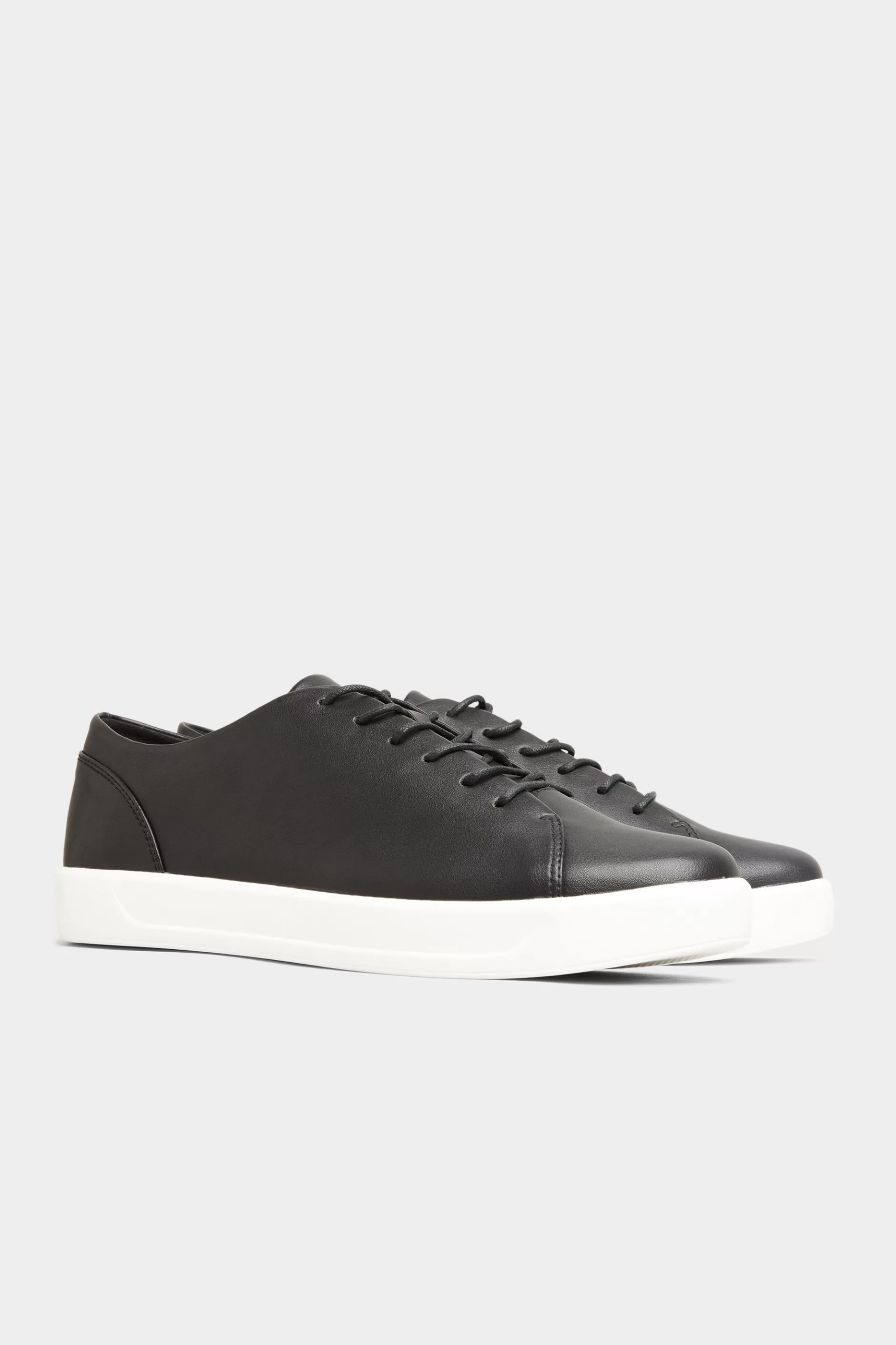 Women M&Co Flat Shoes>Yours Yours Black Vegan Leather Basic Trainers In Extra Wide Eee Fit
