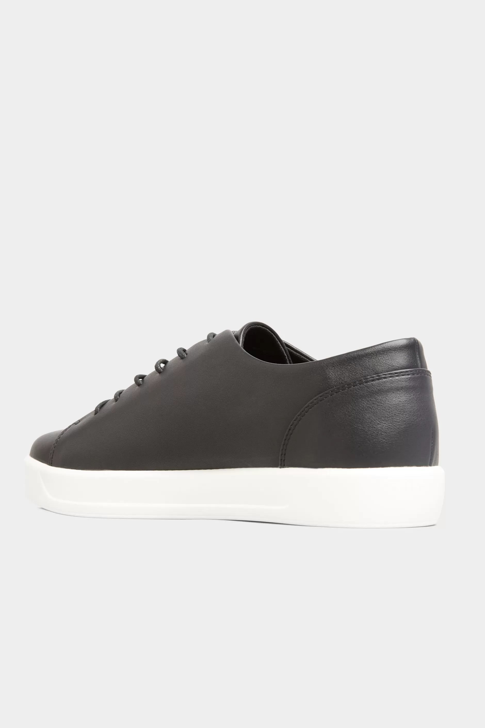 Women M&Co Flat Shoes>Yours Yours Black Vegan Leather Basic Trainers In Extra Wide Eee Fit