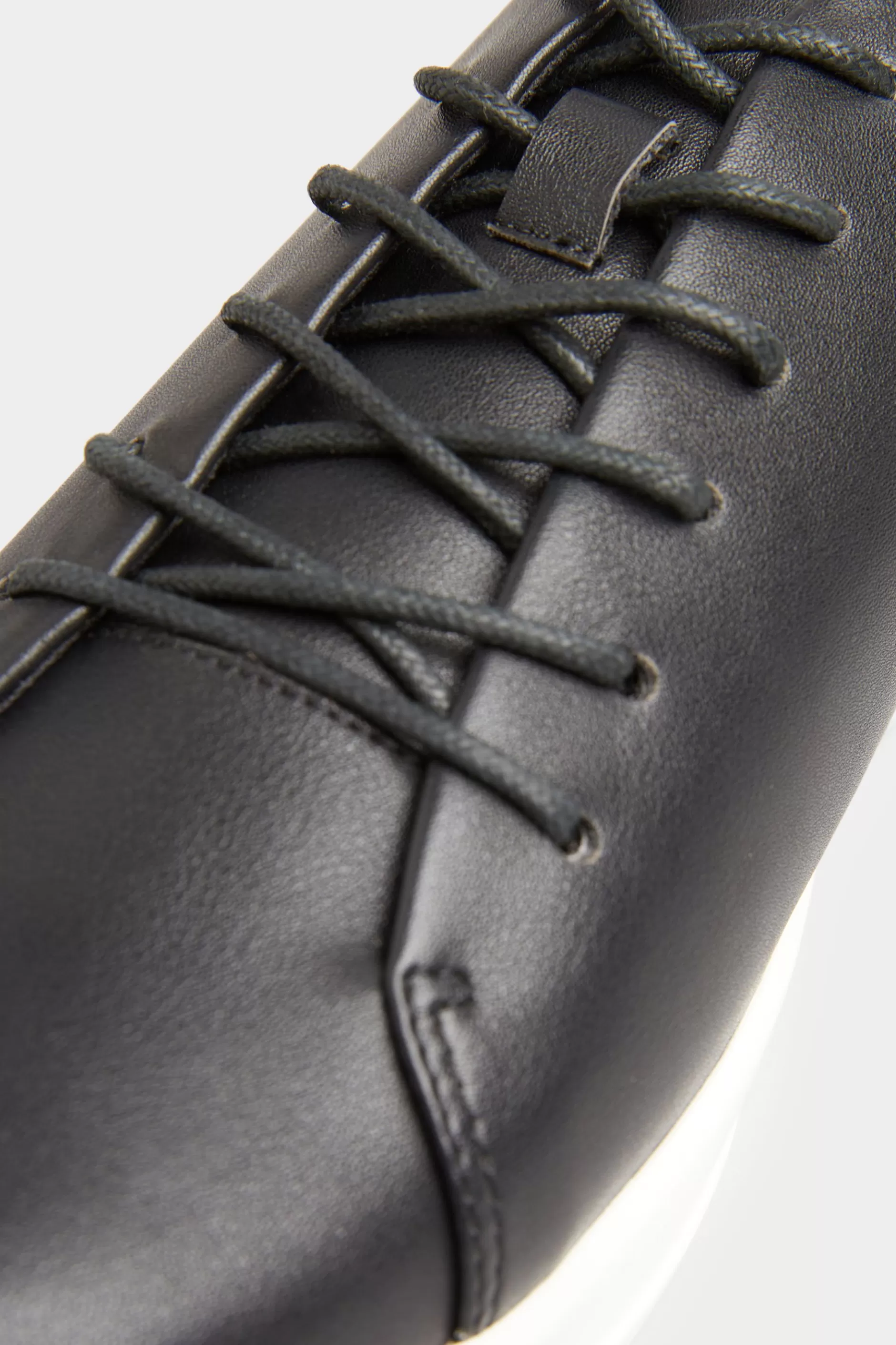 Women M&Co Flat Shoes>Yours Yours Black Vegan Leather Basic Trainers In Extra Wide Eee Fit