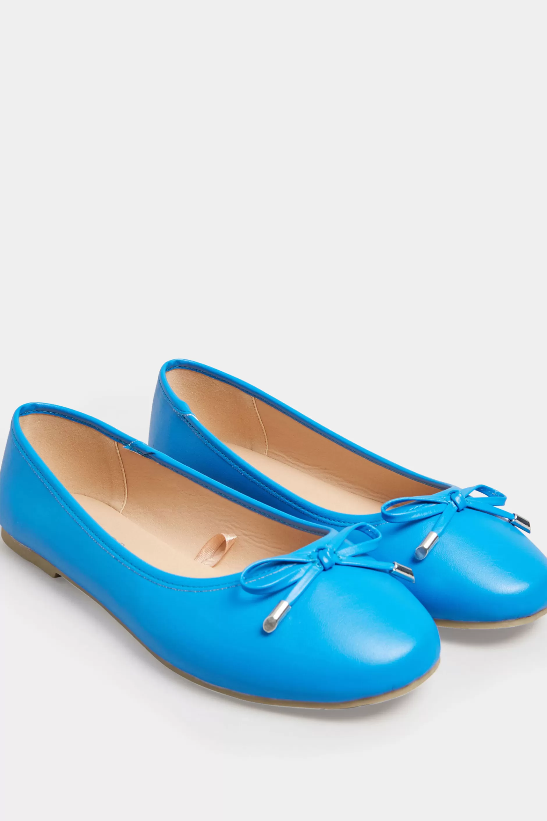 Women M&Co Flat Shoes>Yours Yours Blue Ballerina Pumps In Wide E Fit & Extra Wide Eee Fit
