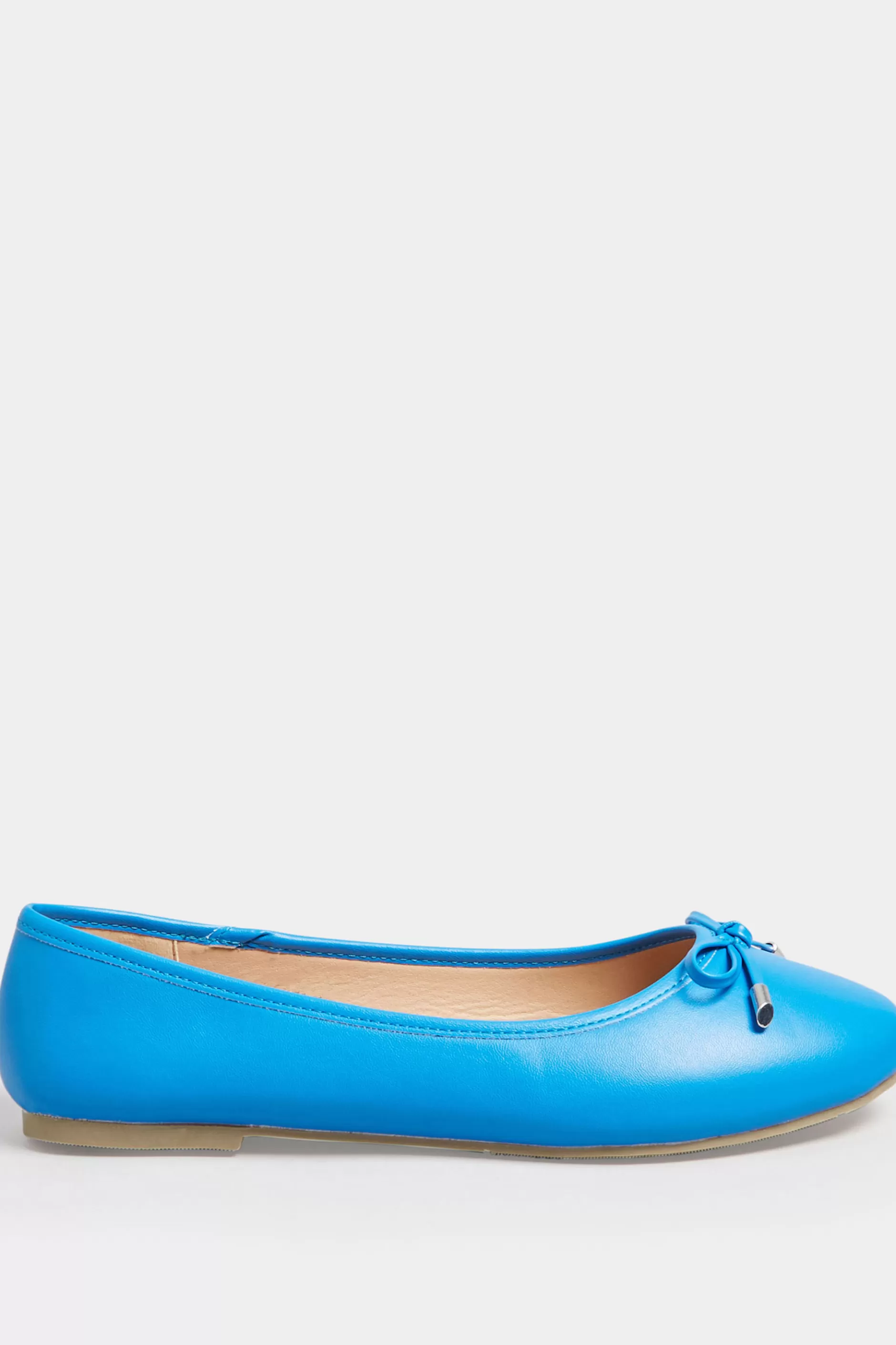 Women M&Co Flat Shoes>Yours Yours Blue Ballerina Pumps In Wide E Fit & Extra Wide Eee Fit