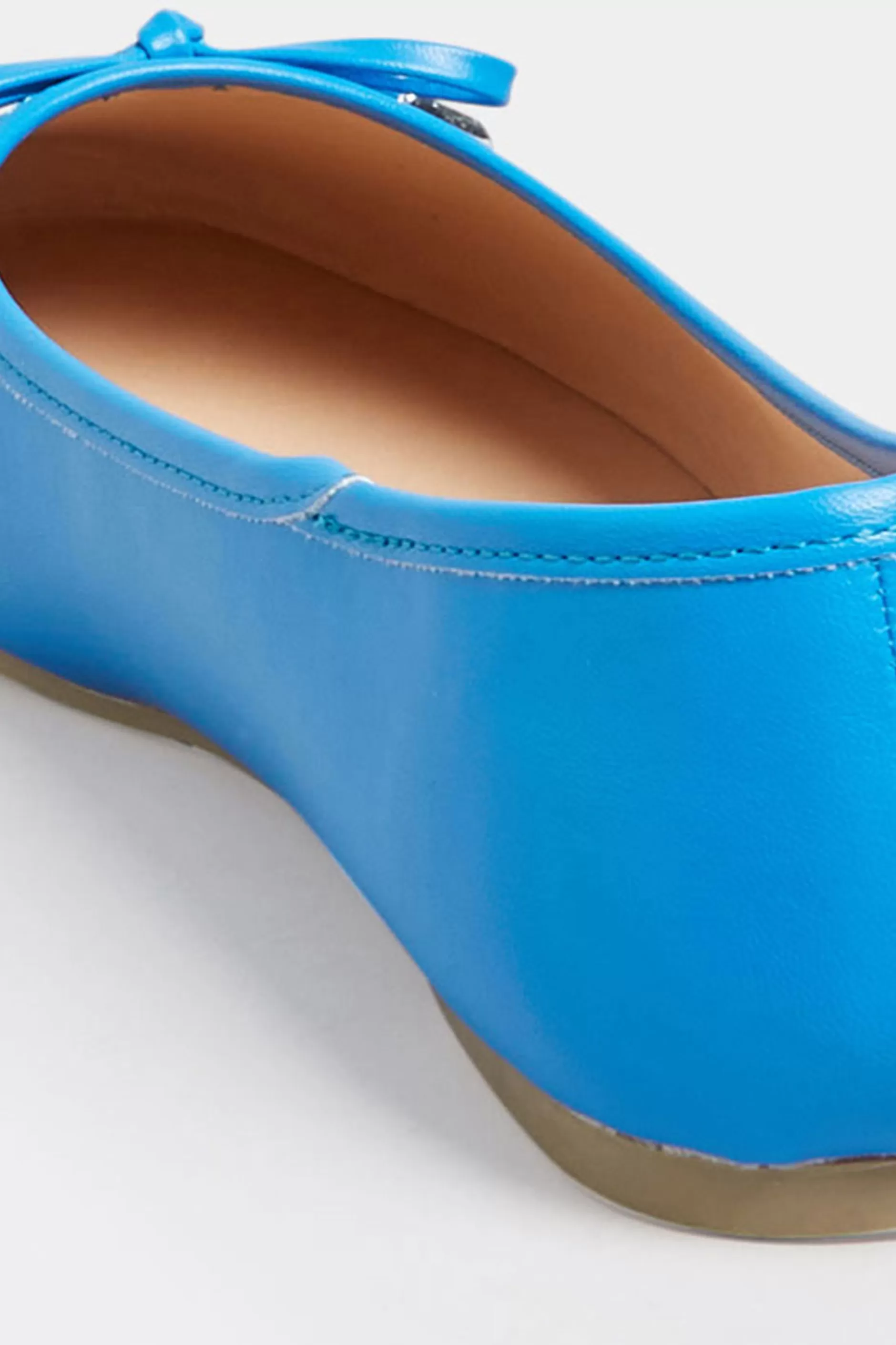 Women M&Co Flat Shoes>Yours Yours Blue Ballerina Pumps In Wide E Fit & Extra Wide Eee Fit