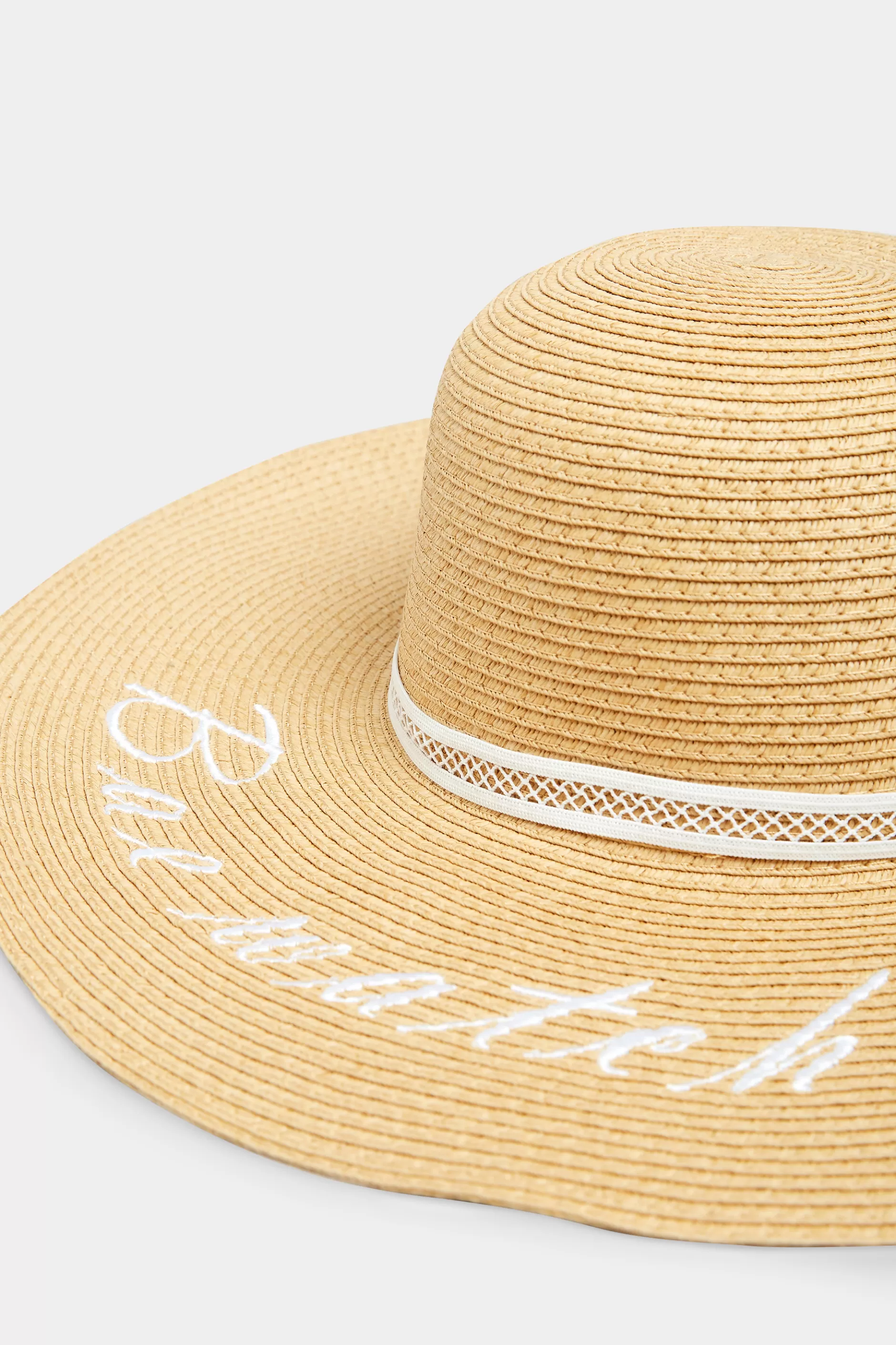 Women M&Co Hats>Yours Yours Brown 'Bae Watch' Slogan Floppy Straw Hat