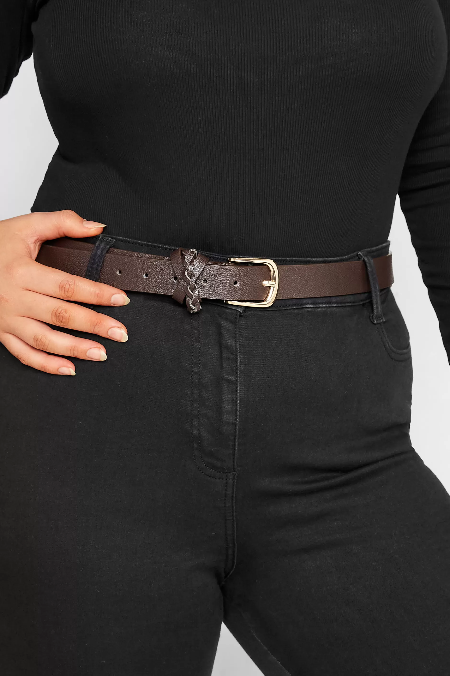 Women M&Co Belts>Yours Yours Brown Braided Buckle Belt