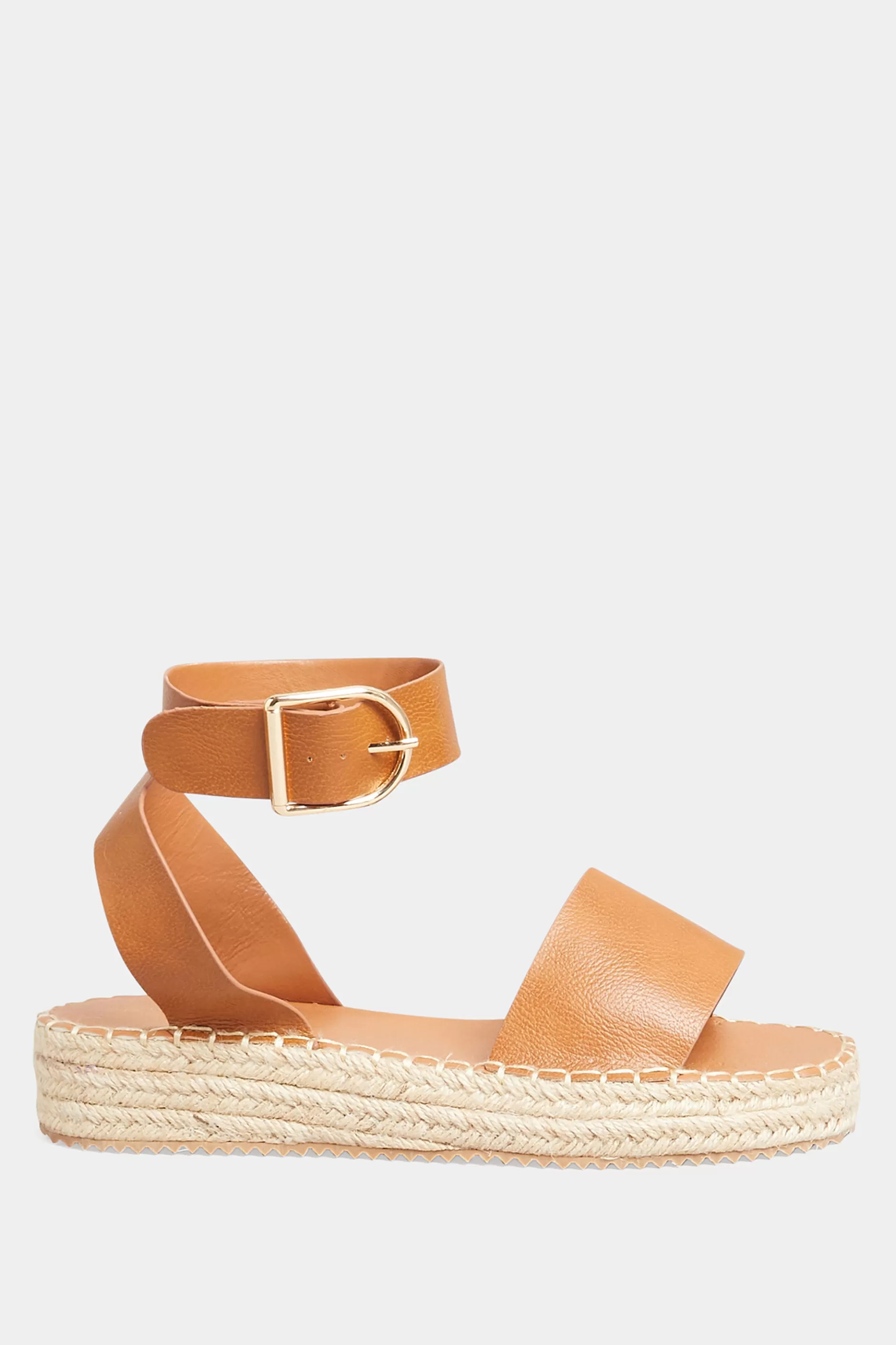 Women M&Co Flat Shoes>Yours Yours Brown Flatform Espadrilles In Wide E Fit & Extra Wide Eee Fit