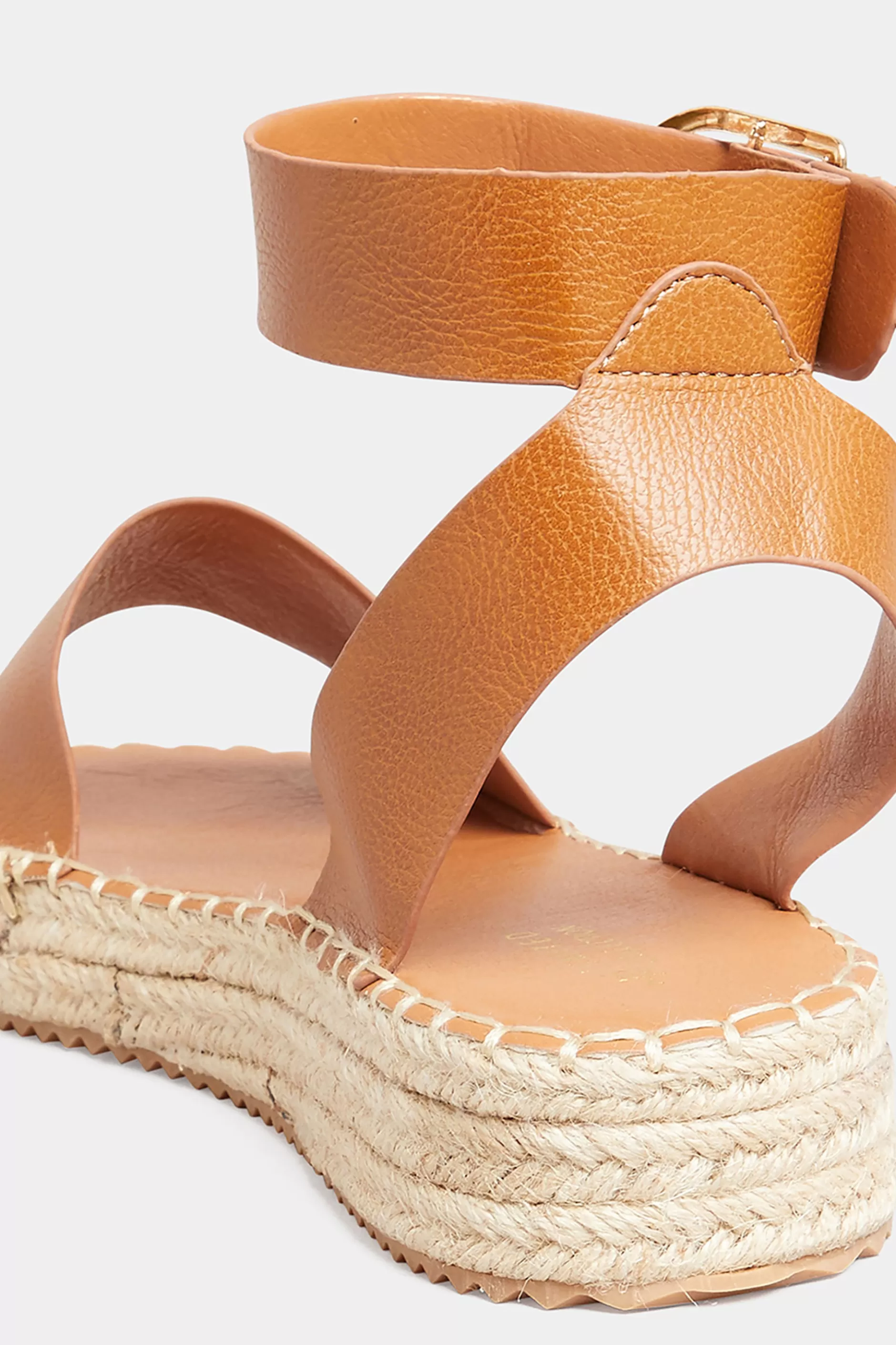 Women M&Co Flat Shoes>Yours Yours Brown Flatform Espadrilles In Wide E Fit & Extra Wide Eee Fit