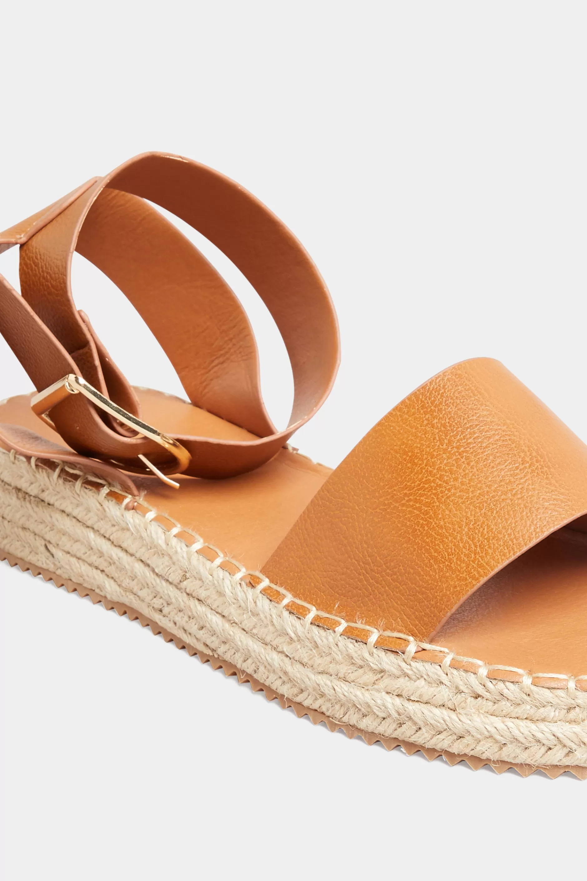 Women M&Co Flat Shoes>Yours Yours Brown Flatform Espadrilles In Wide E Fit & Extra Wide Eee Fit