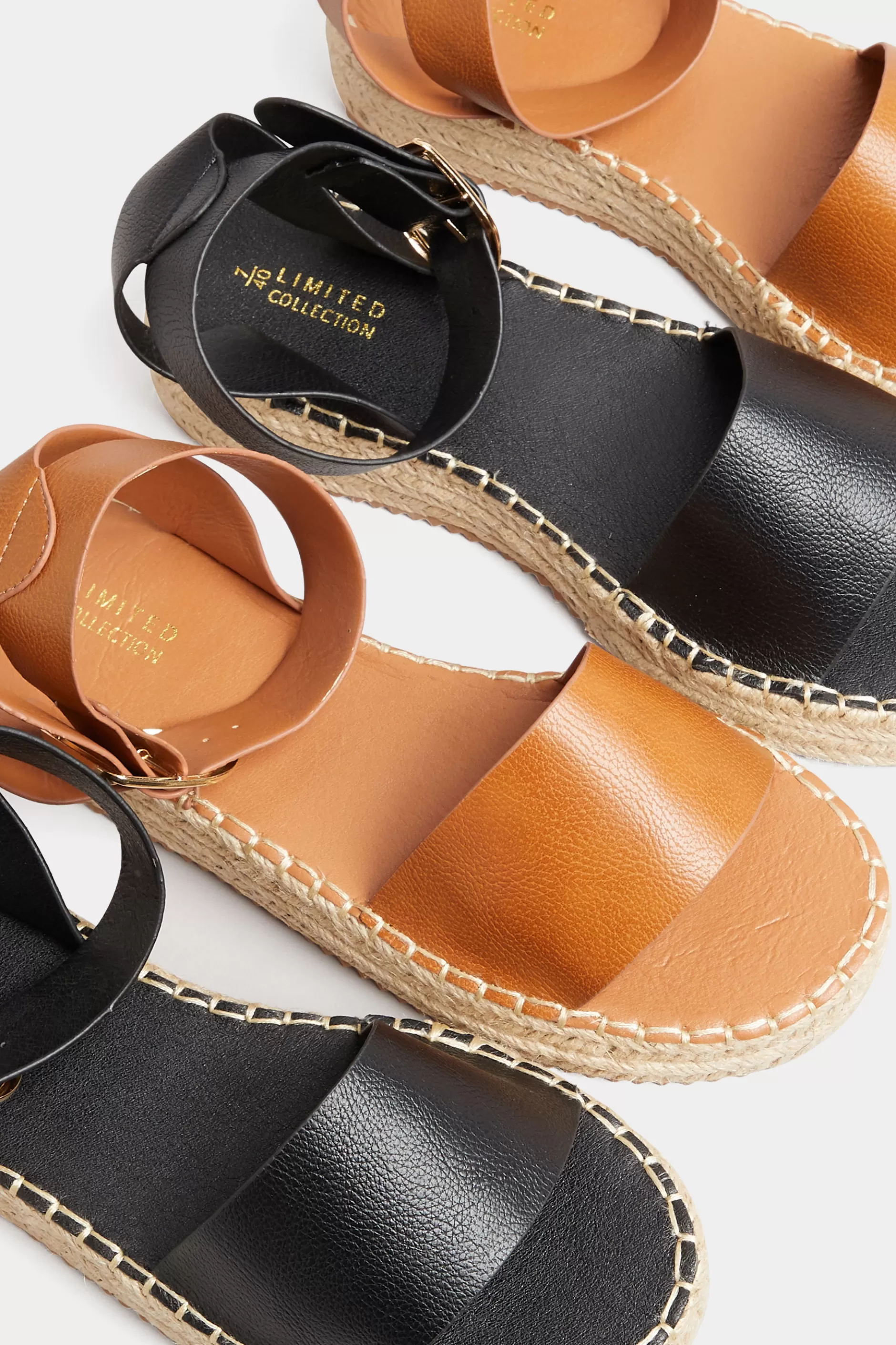 Women M&Co Flat Shoes>Yours Yours Brown Flatform Espadrilles In Wide E Fit & Extra Wide Eee Fit