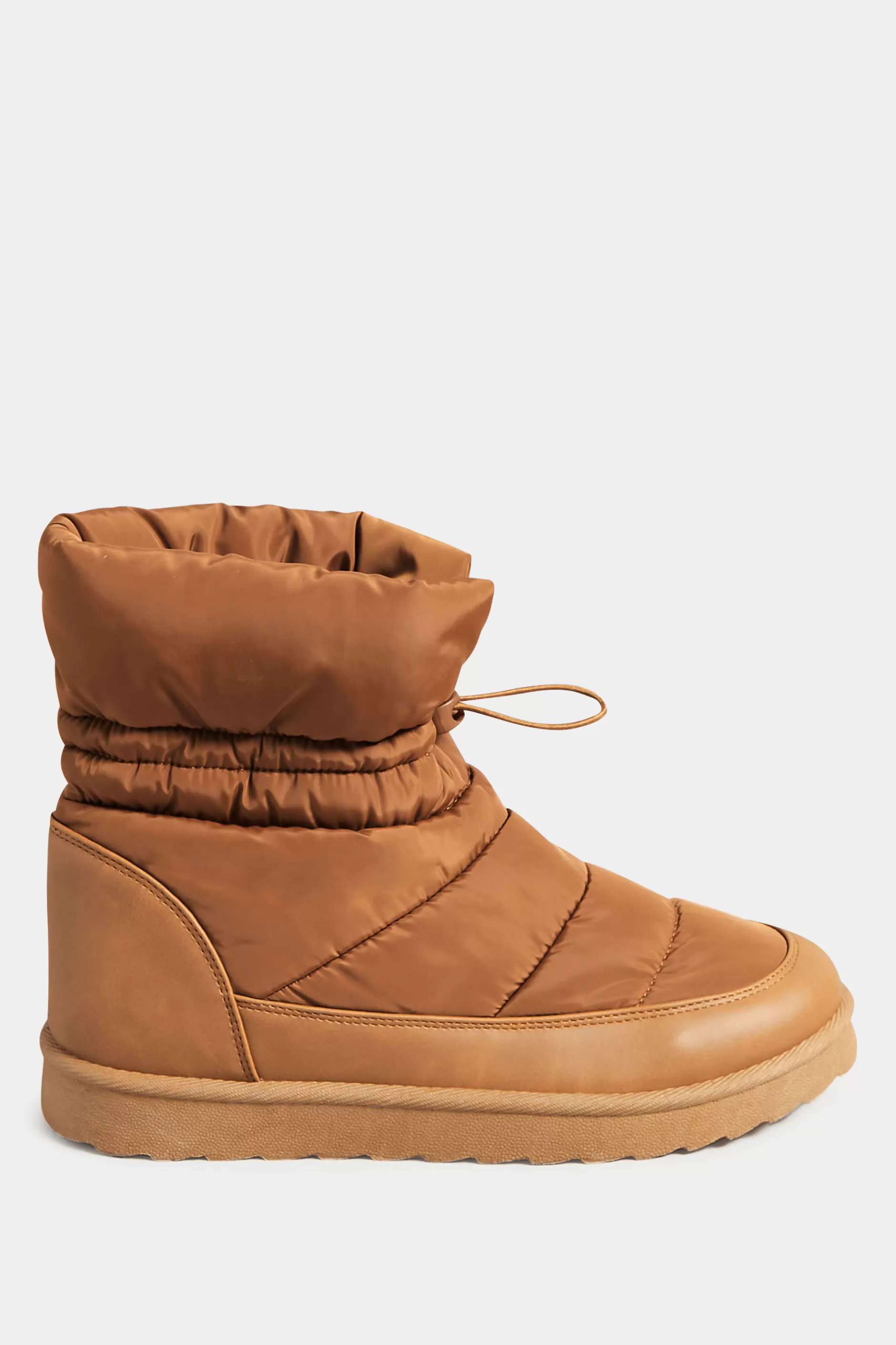 Women M&Co Boots>Yours Yours Brown Padded Snow Boots In Extra Wide Eee Fit