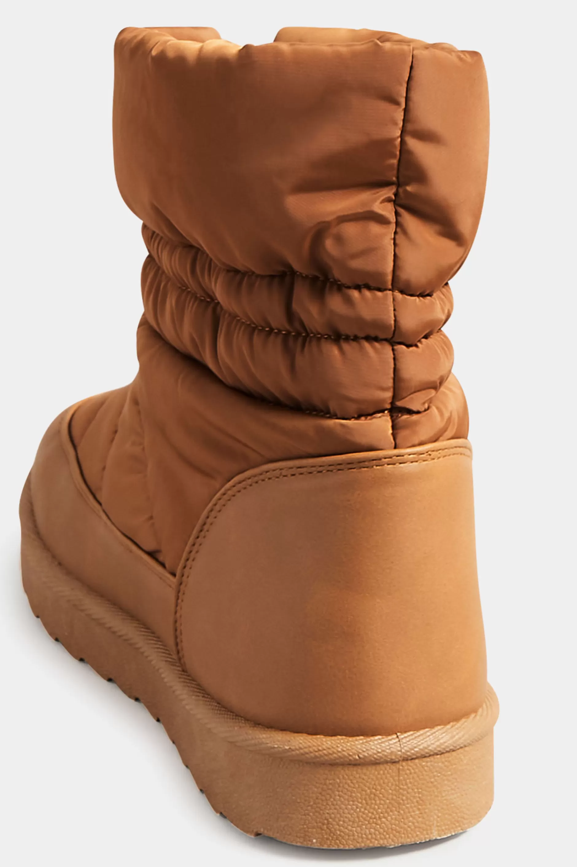 Women M&Co Boots>Yours Yours Brown Padded Snow Boots In Extra Wide Eee Fit