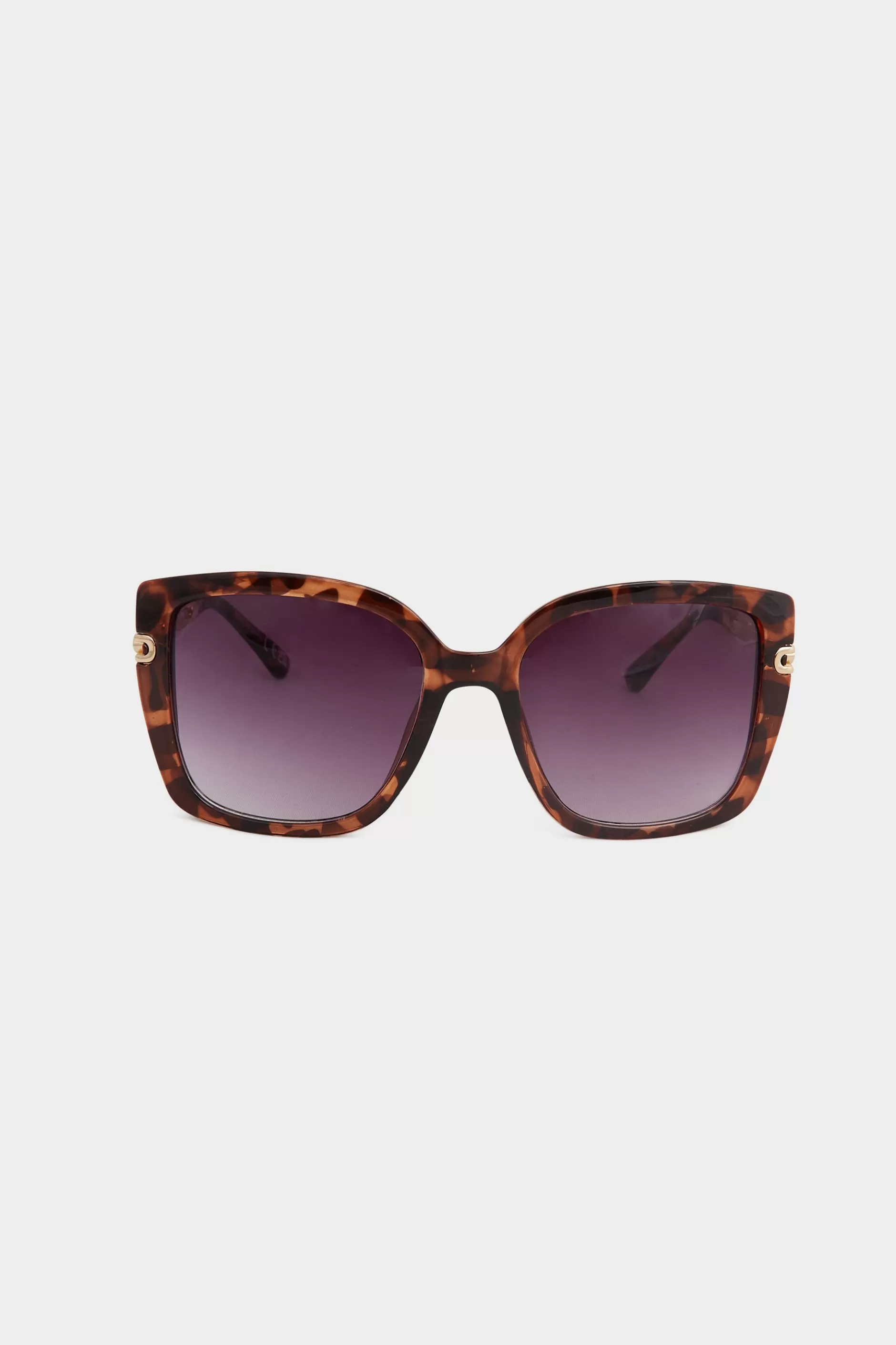 Women M&Co Sunglasses>Yours Yours Brown Tortoiseshell Oversized Chain Arm Sunglasses