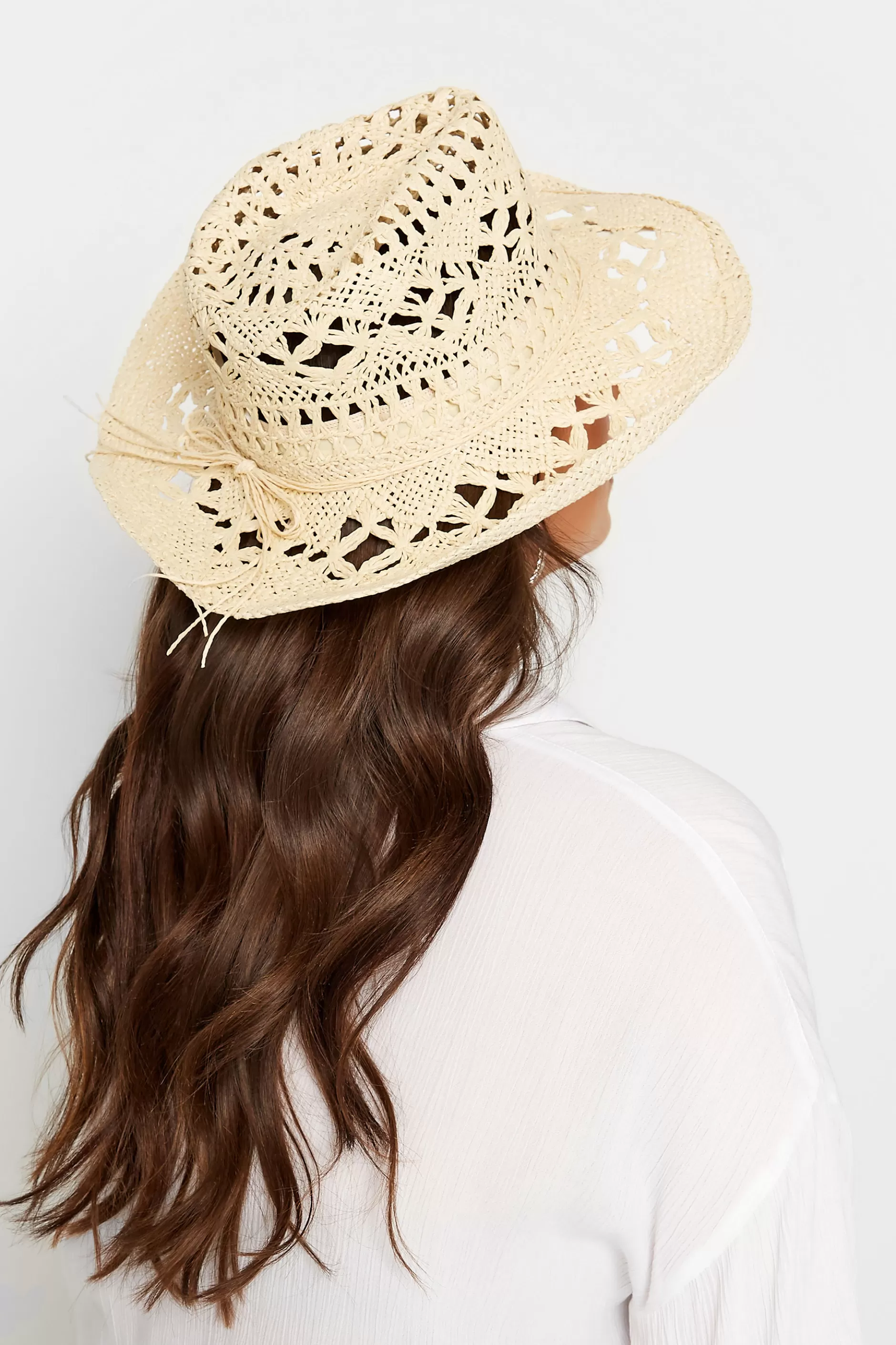 Women M&Co Hats>Yours Yours Cream Straw Cut Out Cowboy Hat