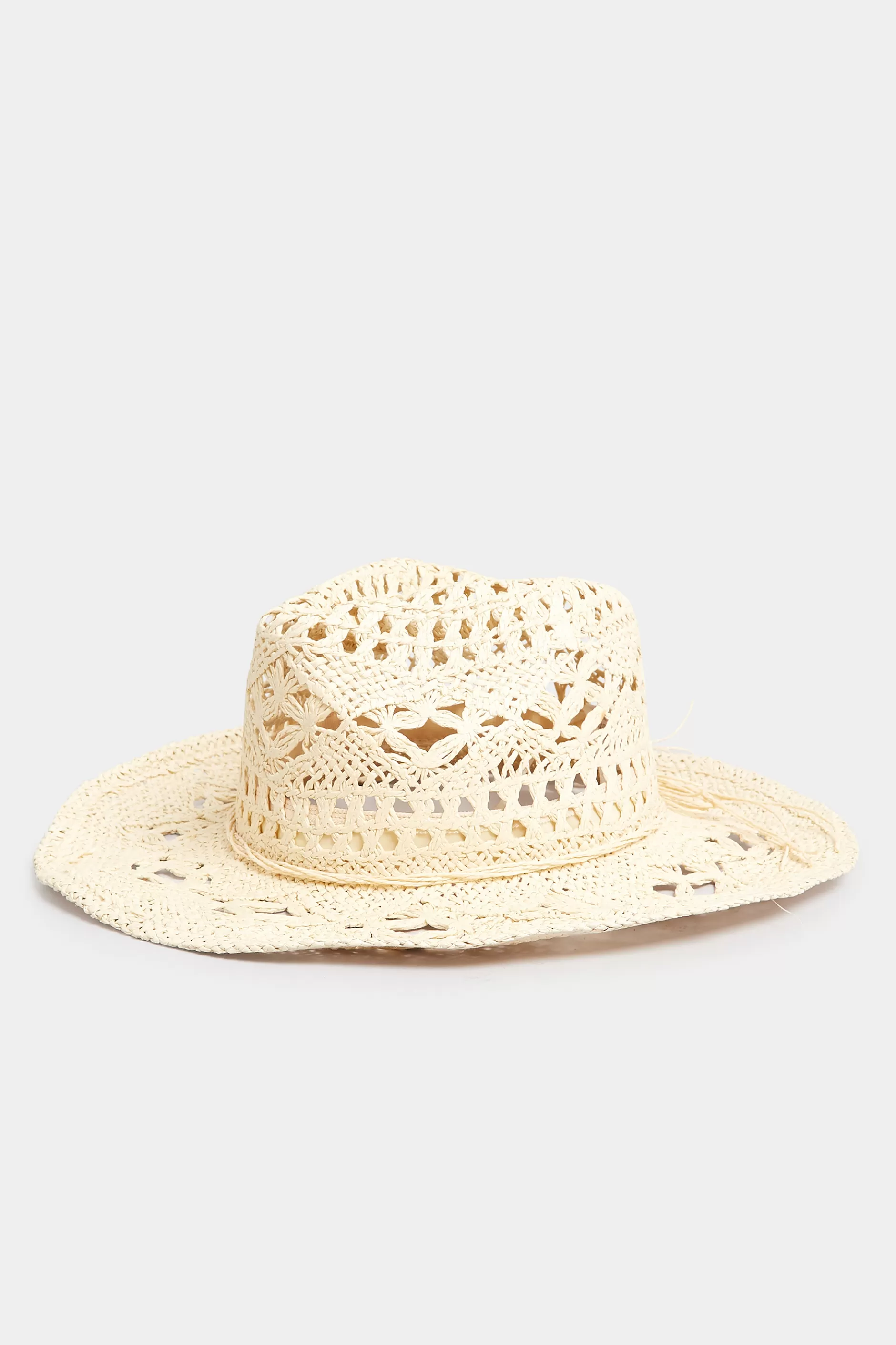 Women M&Co Hats>Yours Yours Cream Straw Cut Out Cowboy Hat