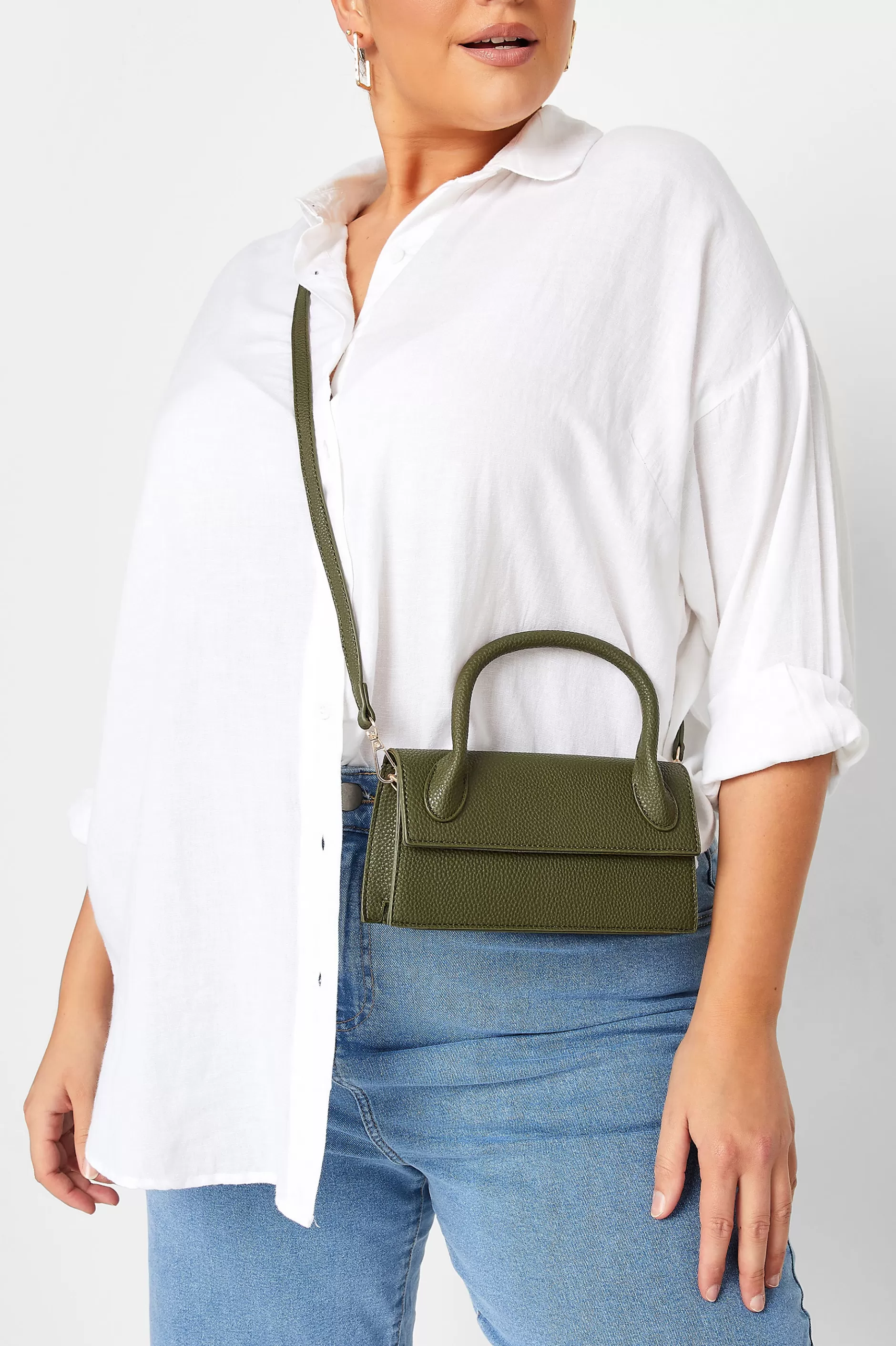 Women M&Co Bags>Yours Yours Dark Green Top Handle Crossbody Bag