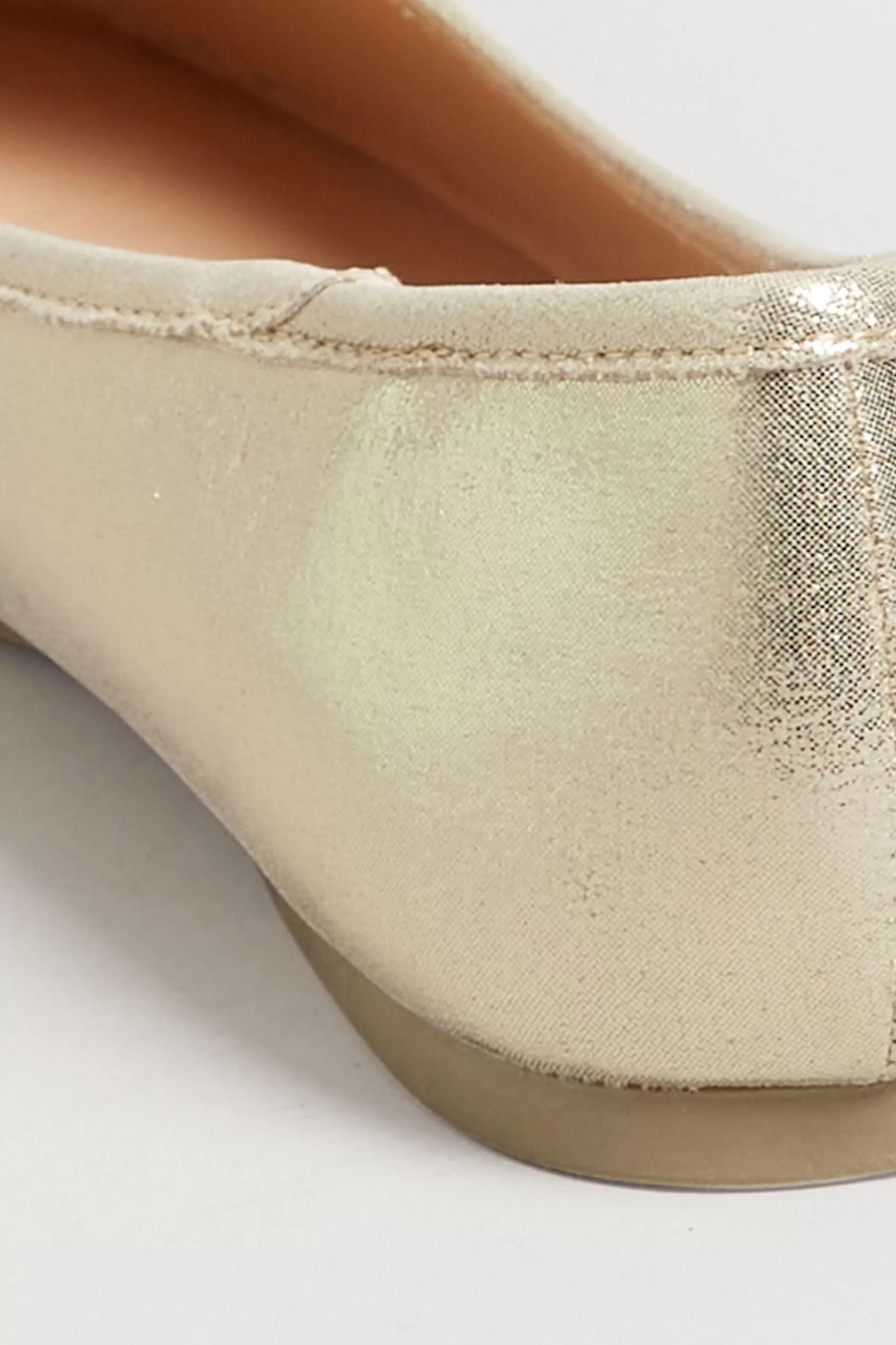 Women M&Co Flat Shoes>Yours Yours Gold Shimmer Ballet Pump In Wide E Fit & Extra Wide Eee Fit