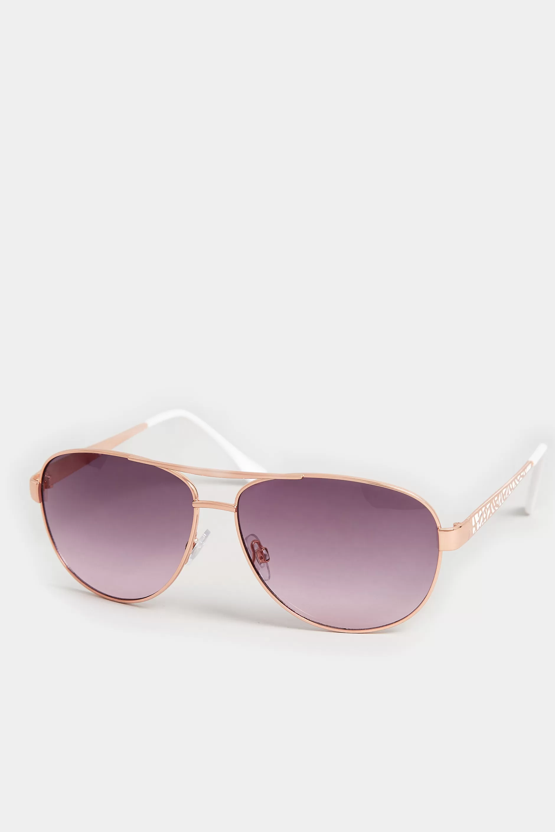 Women M&Co Sunglasses>Yours Yours Gold Tone & White Aviator Sunglasses