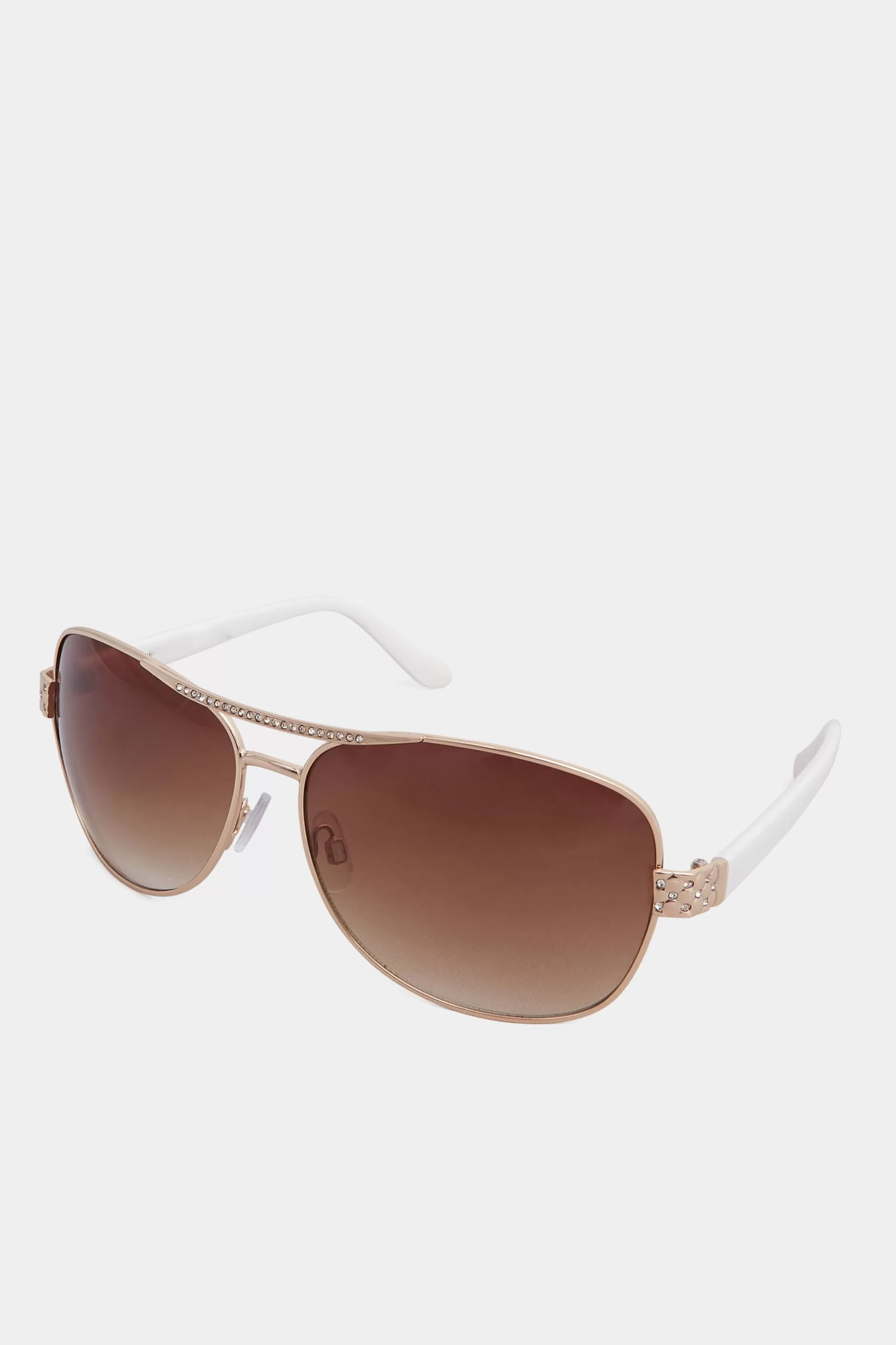 Women M&Co Sunglasses>Yours Yours Gold Tone Diamante Detail Aviator Sunglasses