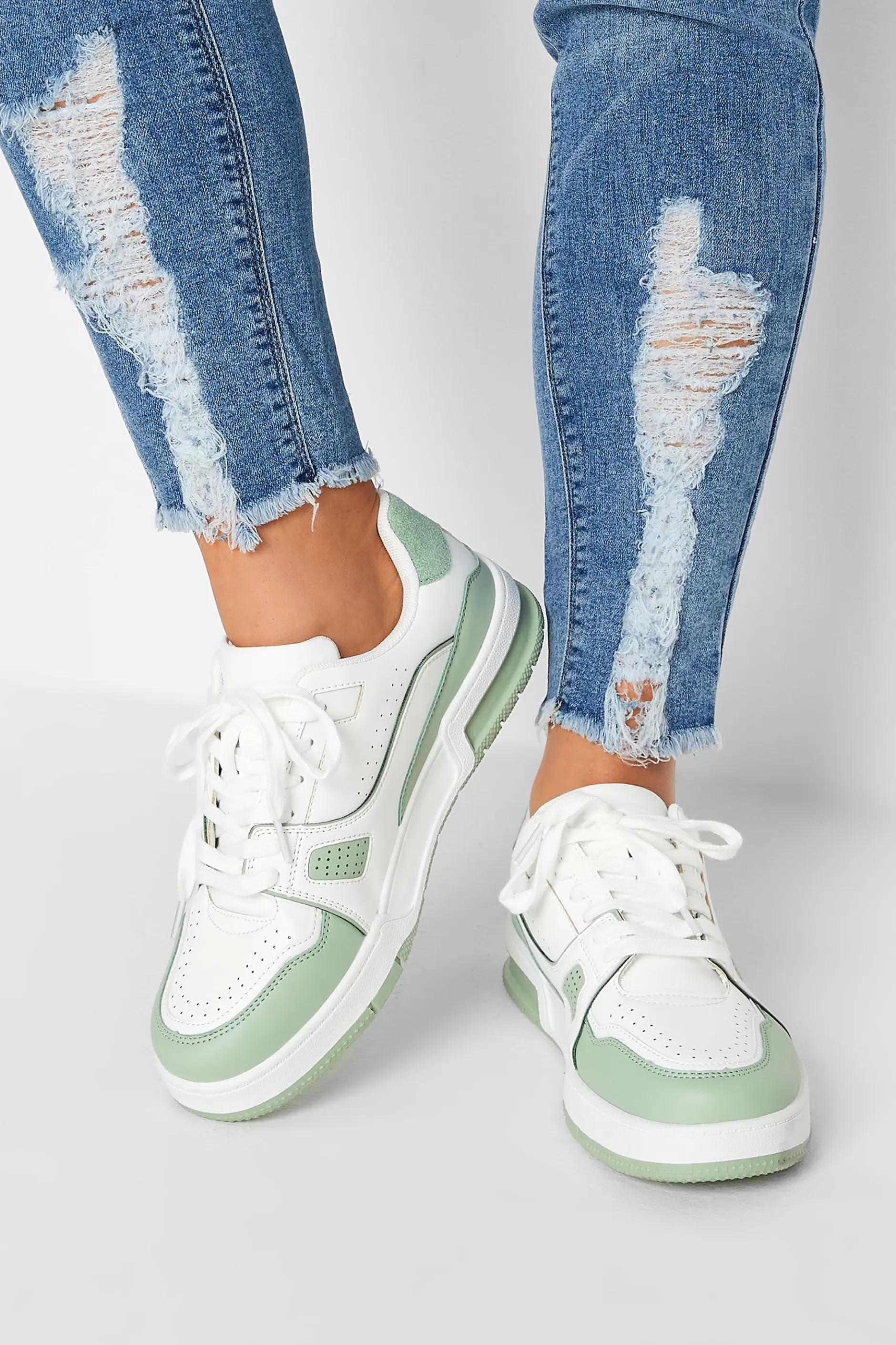 Women M&Co Trainers>Yours Yours Green Chunky Trainers In Extra Wide Eee Fit