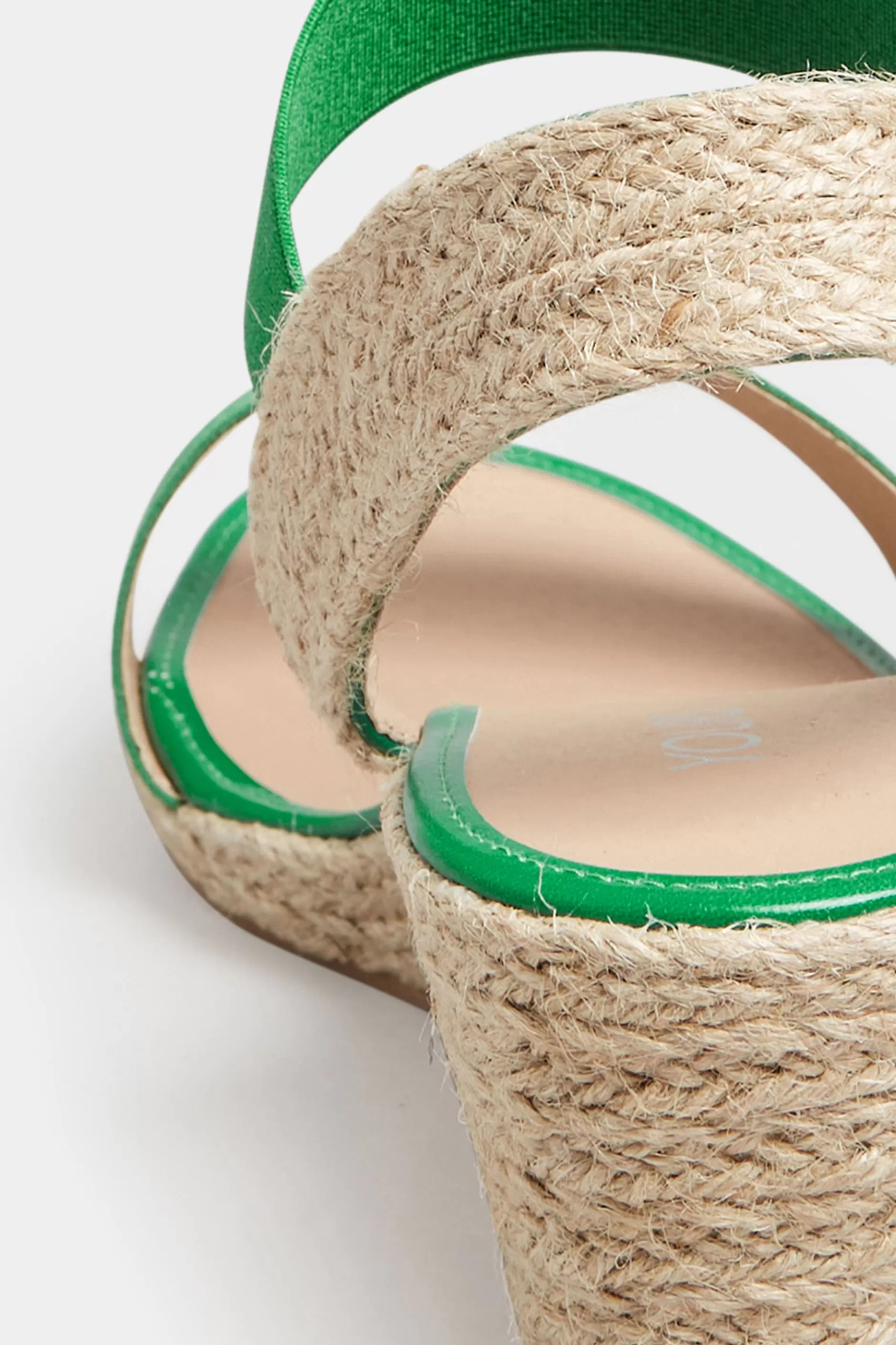 Women M&Co Sandals>Yours Yours Green Espadrille Wedges In Wide E Fit & Extra Wide Eee Fit