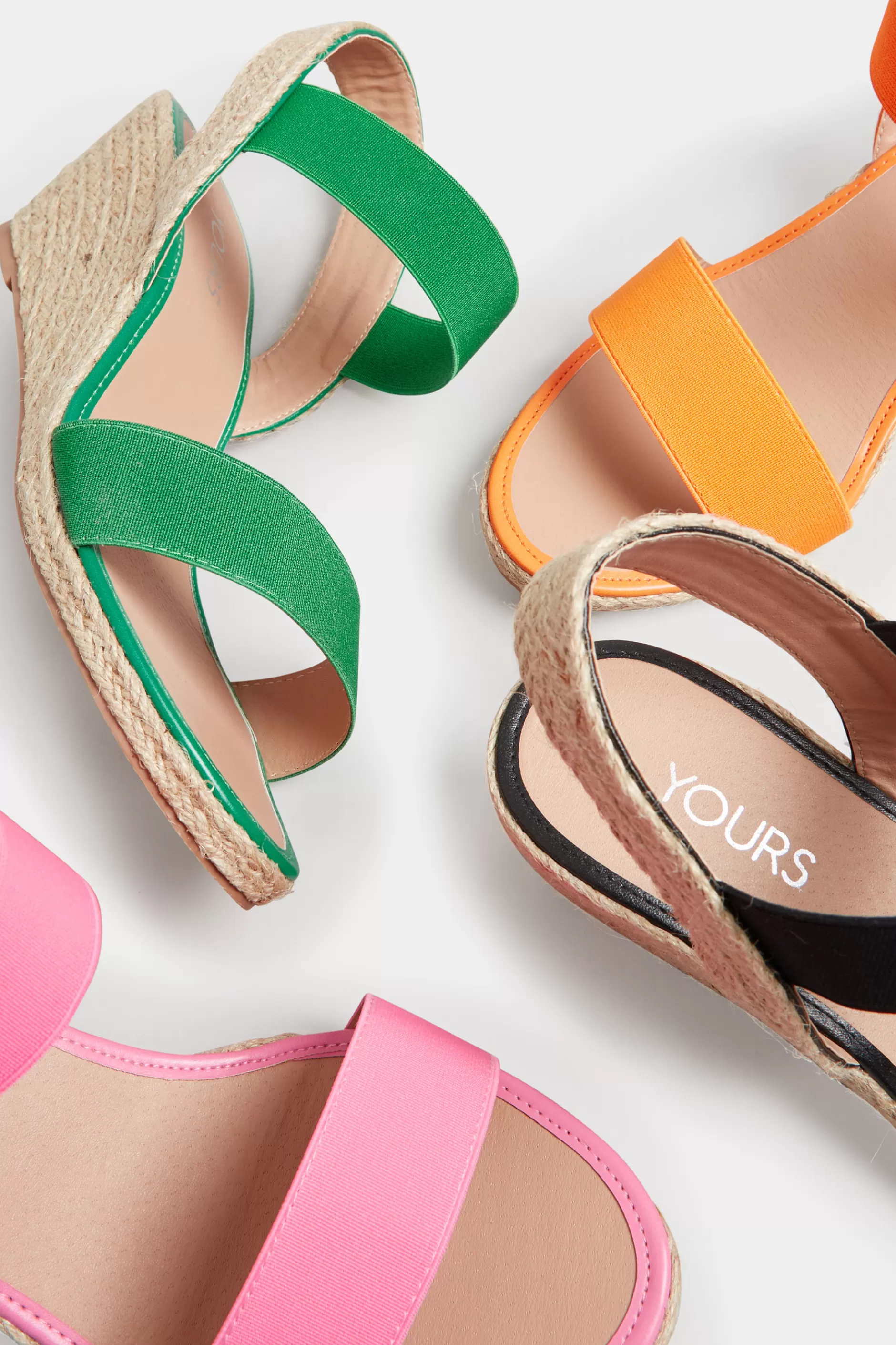 Women M&Co Sandals>Yours Yours Green Espadrille Wedges In Wide E Fit & Extra Wide Eee Fit
