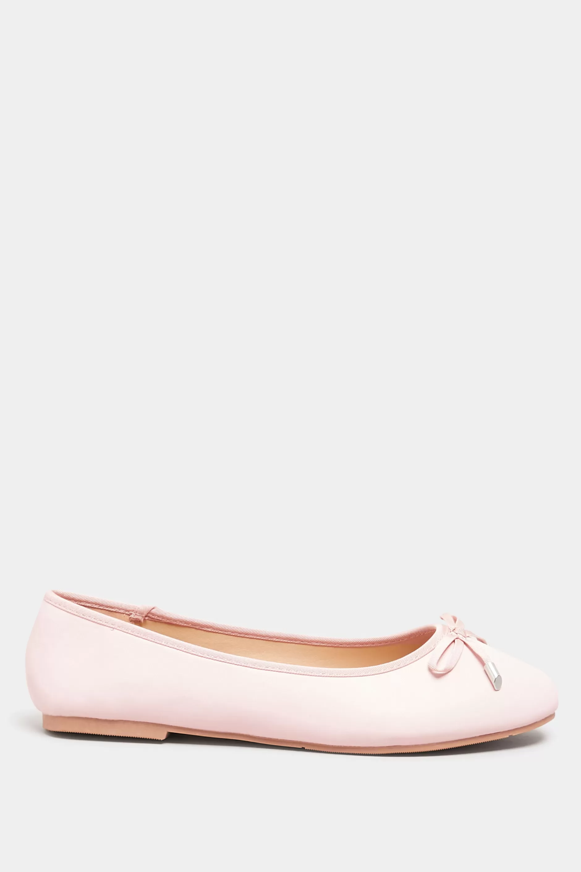 Women M&Co Flat Shoes>Yours Yours Light Pink Ballerina Pumps In Wide E Fit & Extra Wide Eee Fit