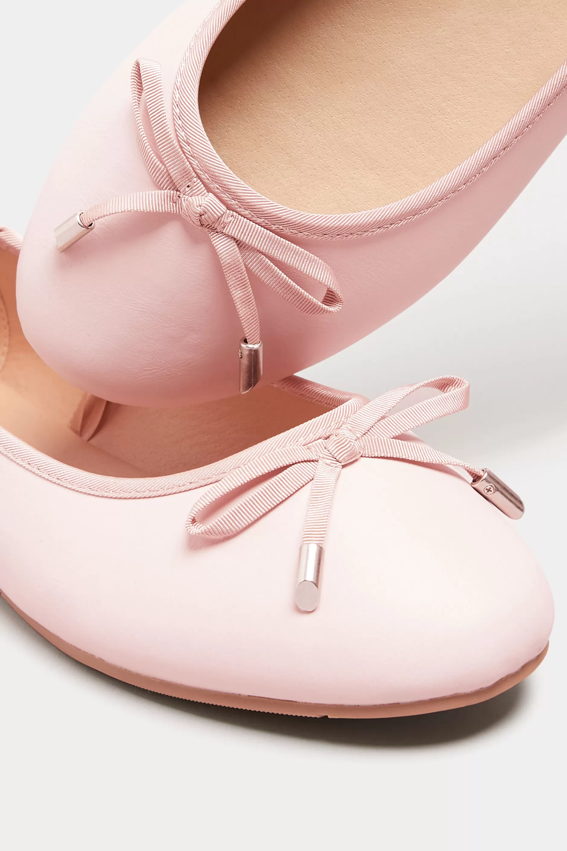 Women M&Co Flat Shoes>Yours Yours Light Pink Ballerina Pumps In Wide E Fit & Extra Wide Eee Fit