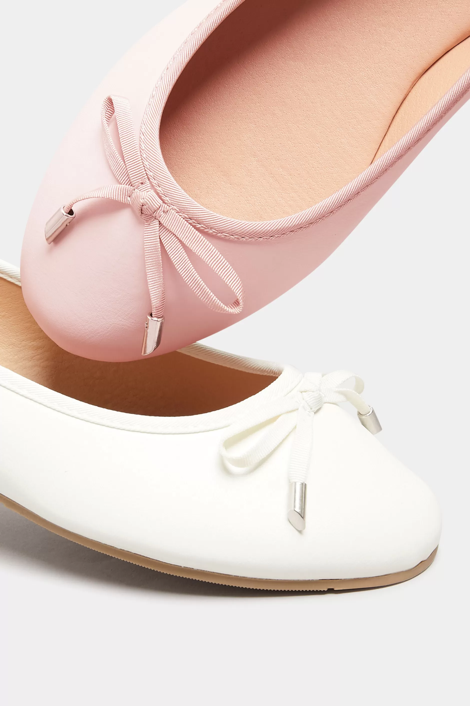 Women M&Co Flat Shoes>Yours Yours Light Pink Ballerina Pumps In Wide E Fit & Extra Wide Eee Fit