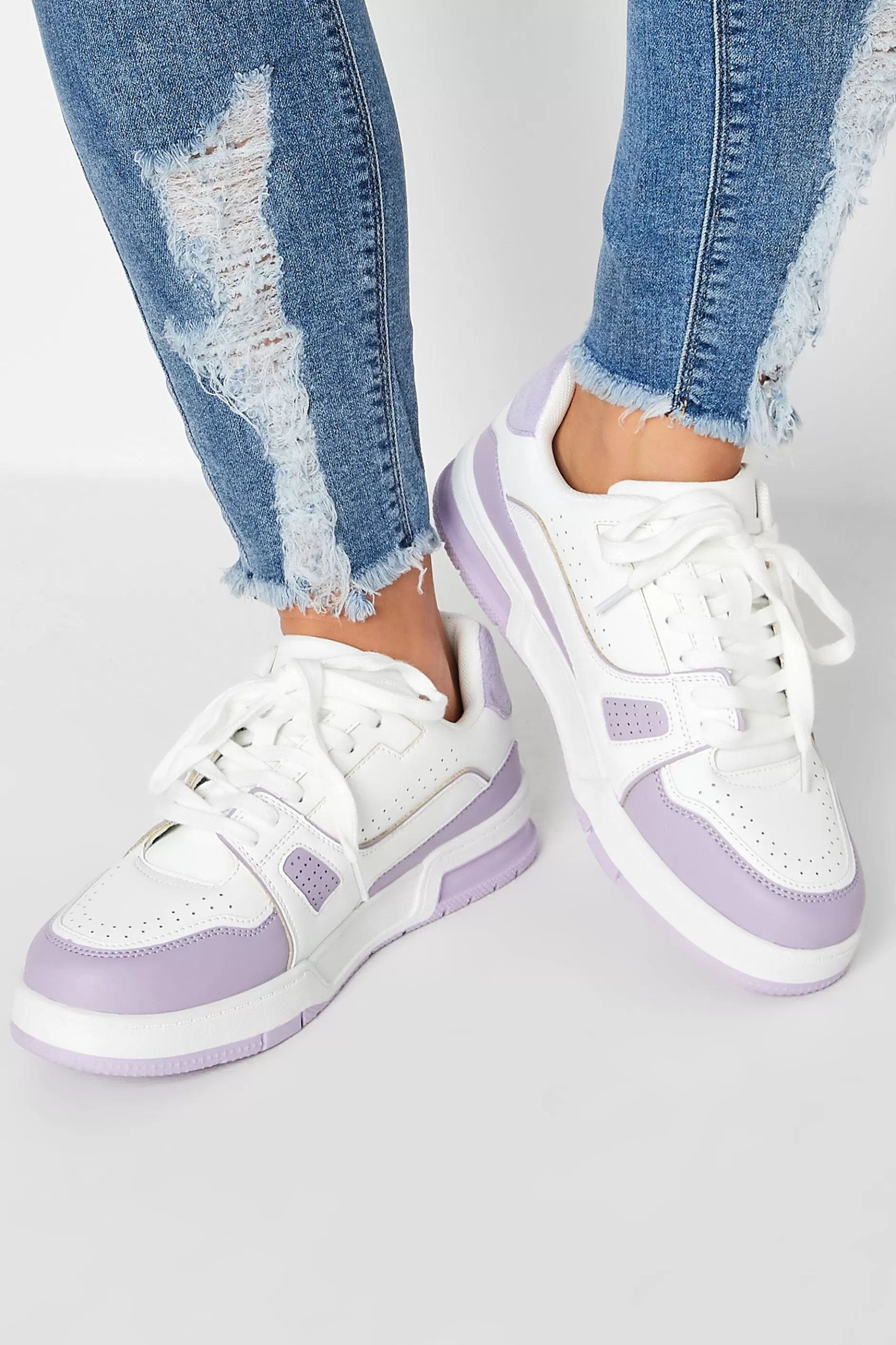 Women M&Co Trainers>Yours Yours Lilac Purple Chunky Trainers In Extra Wide Eee Fit