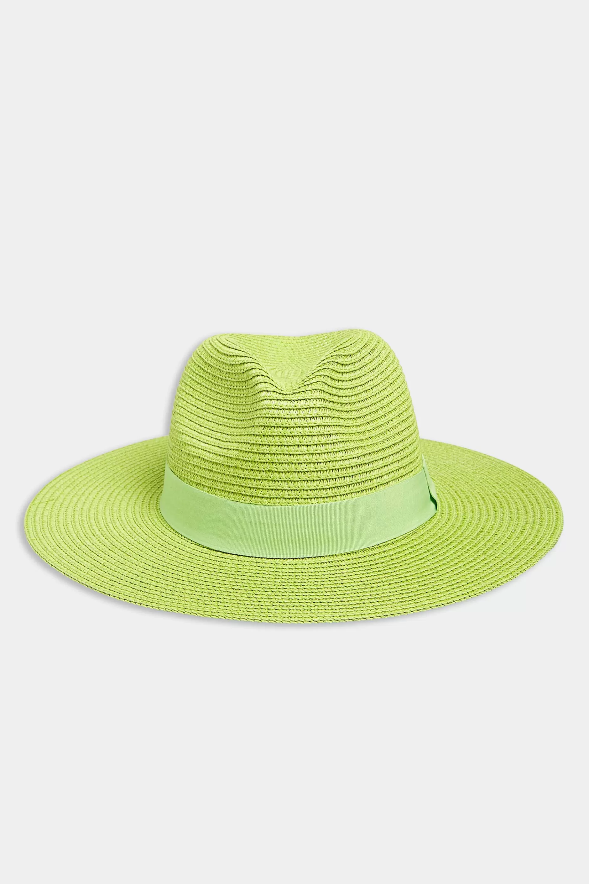 Women M&Co Hats>Yours Yours Lime Green Straw Fedora Hat