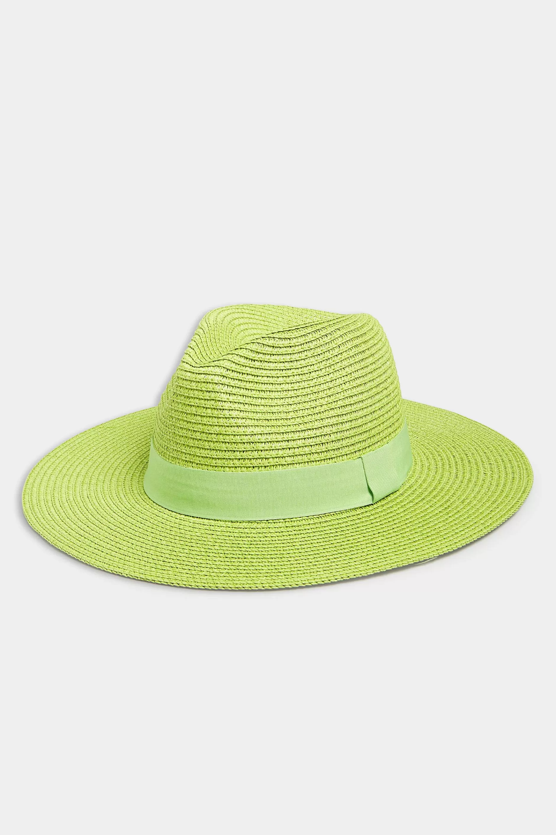 Women M&Co Hats>Yours Yours Lime Green Straw Fedora Hat